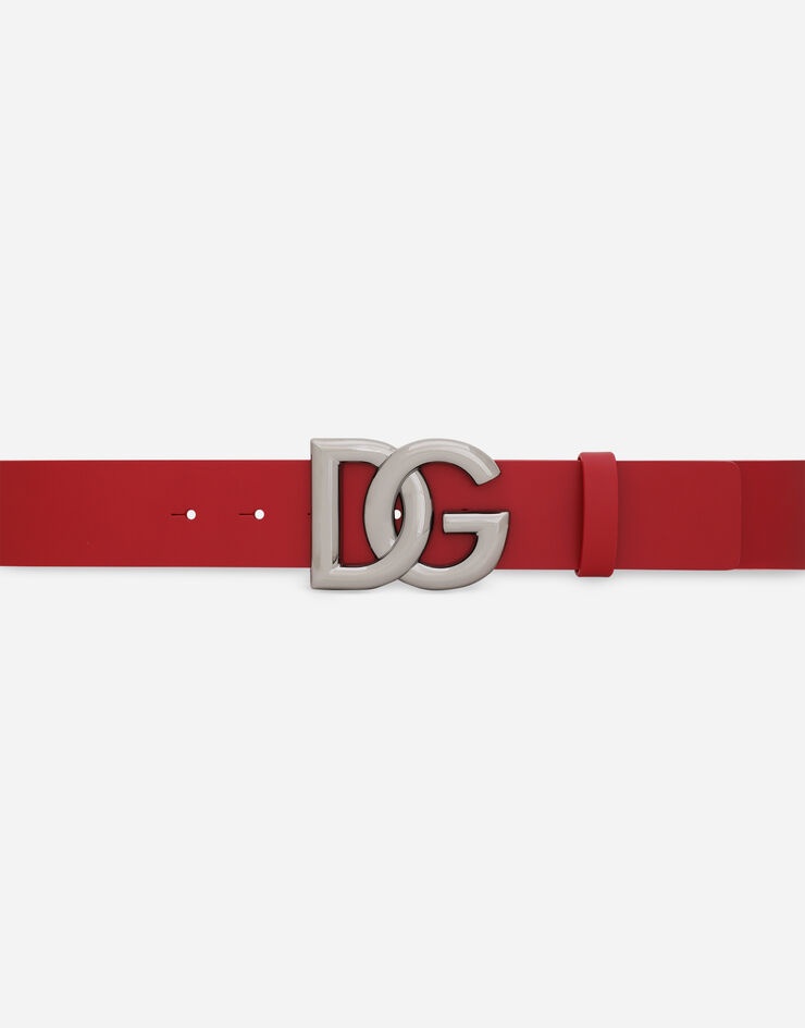 Lux leather belt with crossover DG logo buckle - 3