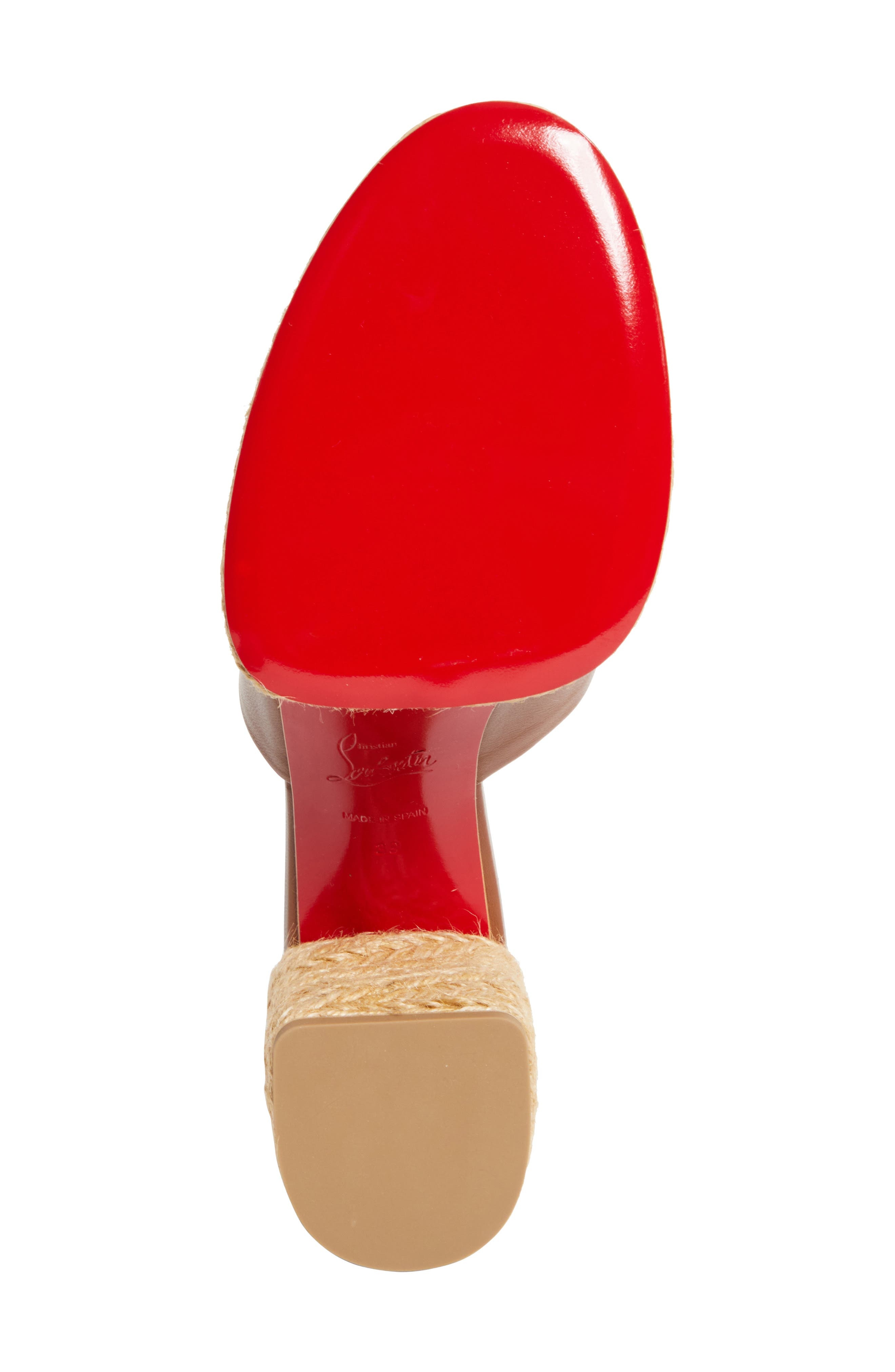 Christian Louboutin Calakala Espadrille Platform Slide Sandal in Cuoio/Lin Cuoio at Nordstrom - 6