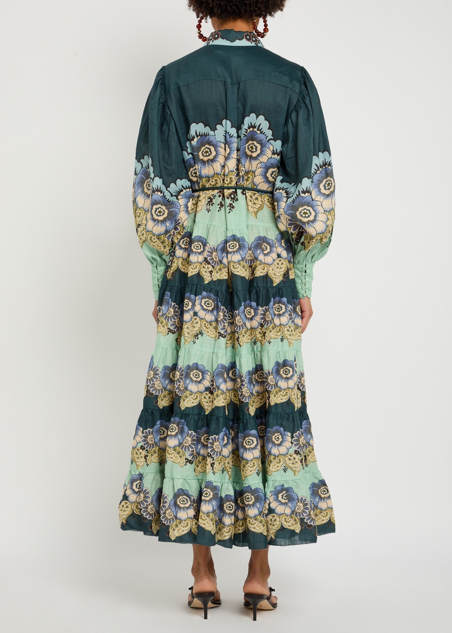 Alemais Madalena Printed Ramie Midi Shirt Dress - 3