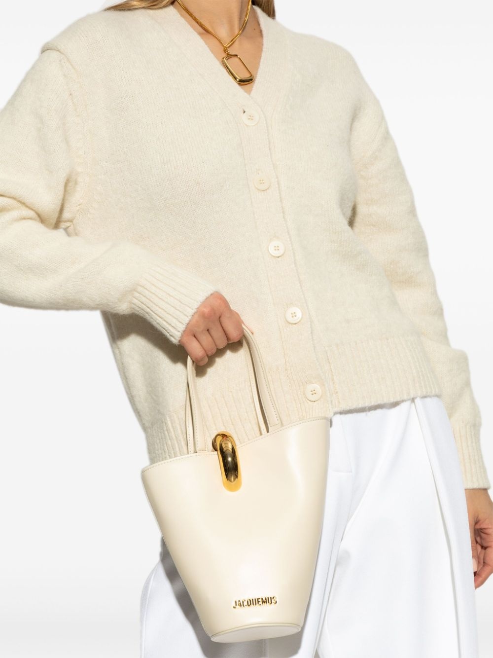 Le Petit Bambola Shopper Bag - Jacquemus - Leather - White - 2