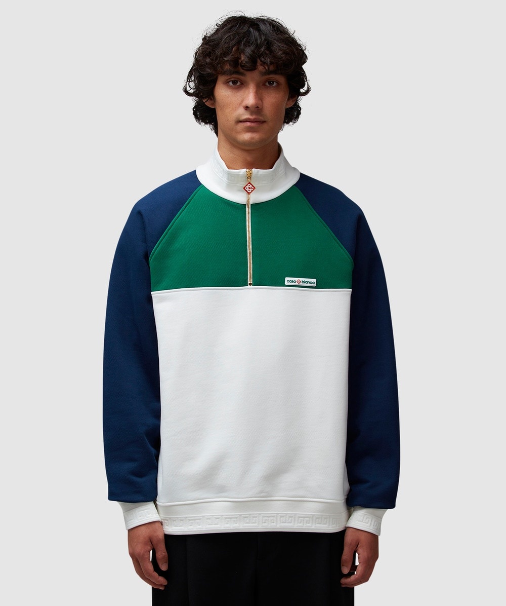 ¼ zip colourblock sweatshirt - 1