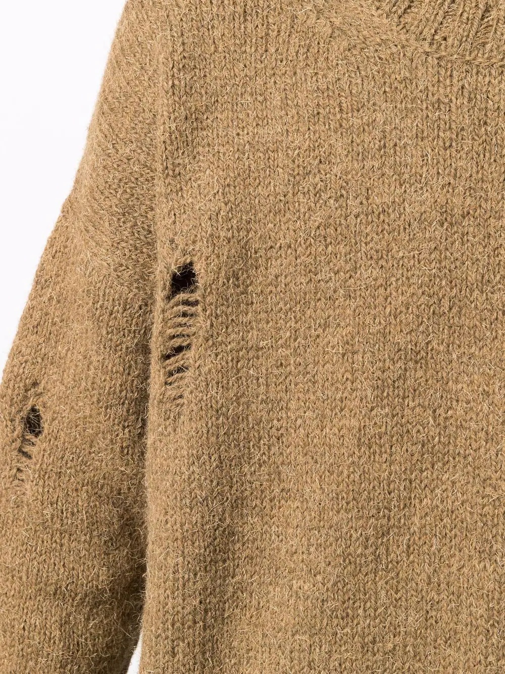 distressed crew neck jumper - 5