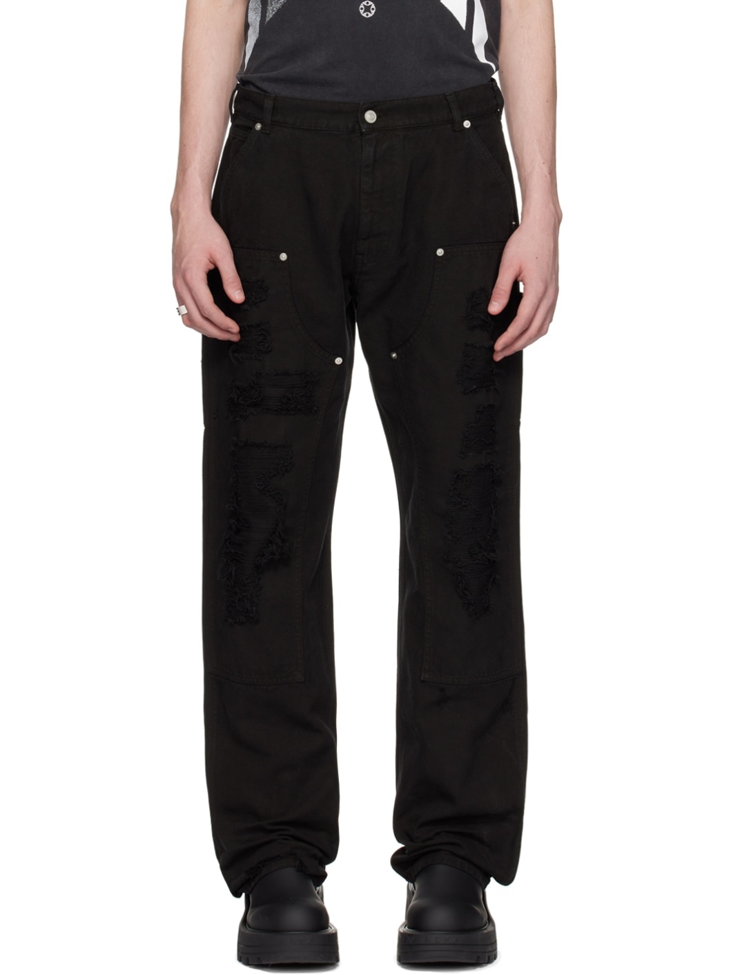 Black Destroyed Trousers - 1