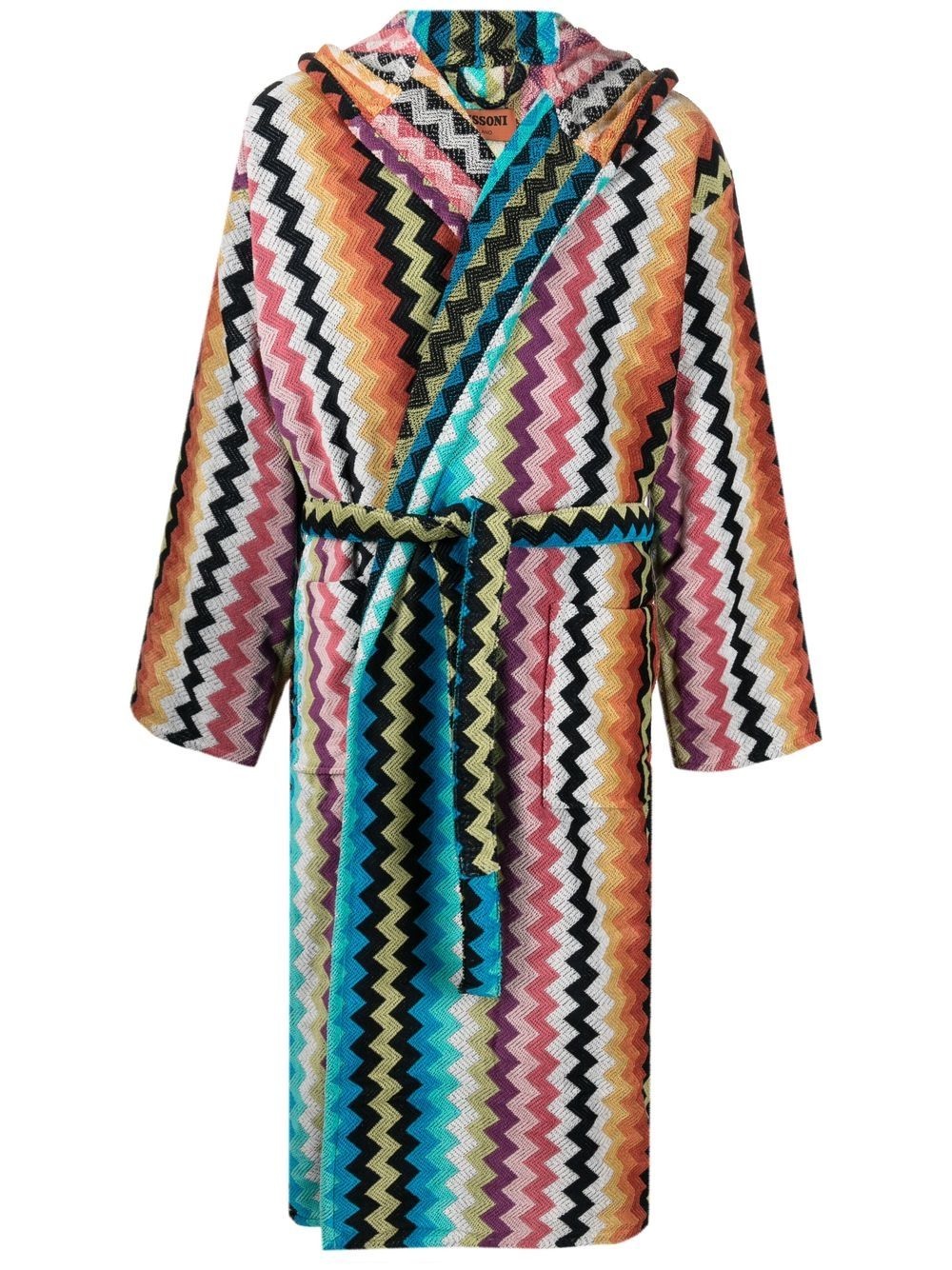 zig-zag print pattern robe - 1