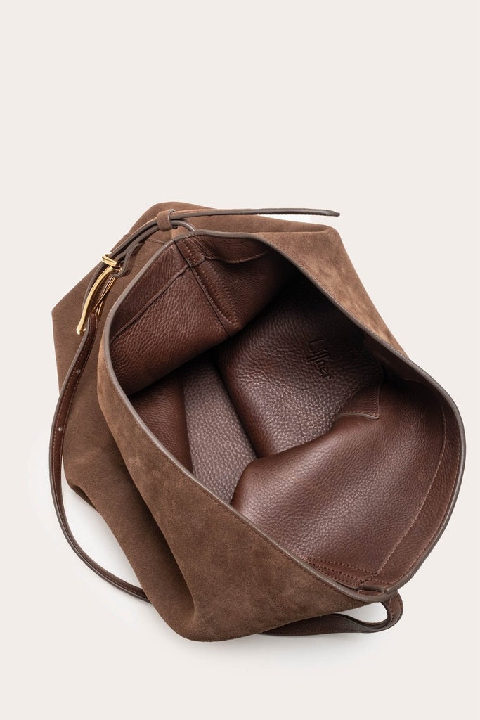 SLOUCH BUCKET DARK BROWN SUEDE - 7