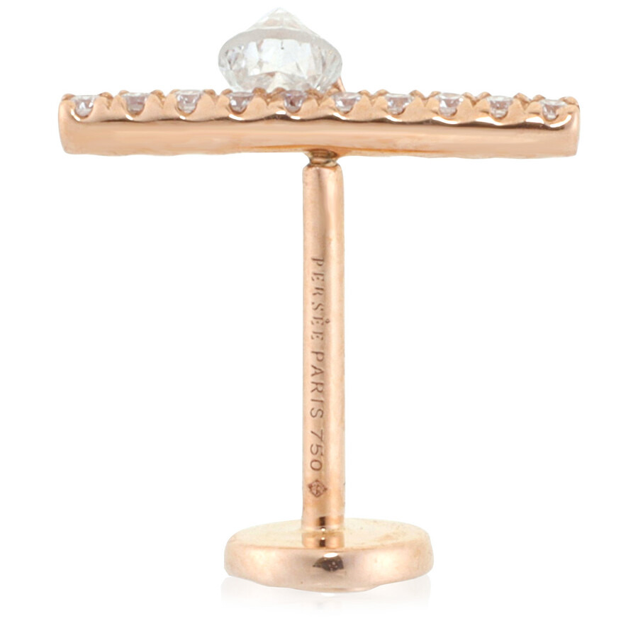 Persee 18K Rose Gold Hanging Bar Diamond Earring - 4