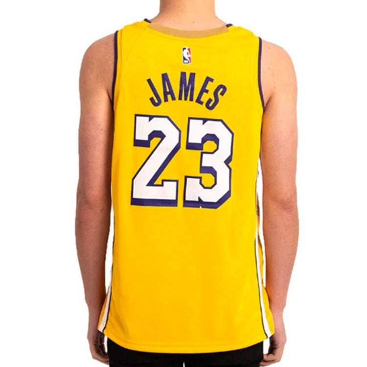 Nike NBA City limited Basketball Vest SW Fan Edition 19-20 Season Lakers LeBron James 23 Yellow AV46 - 4