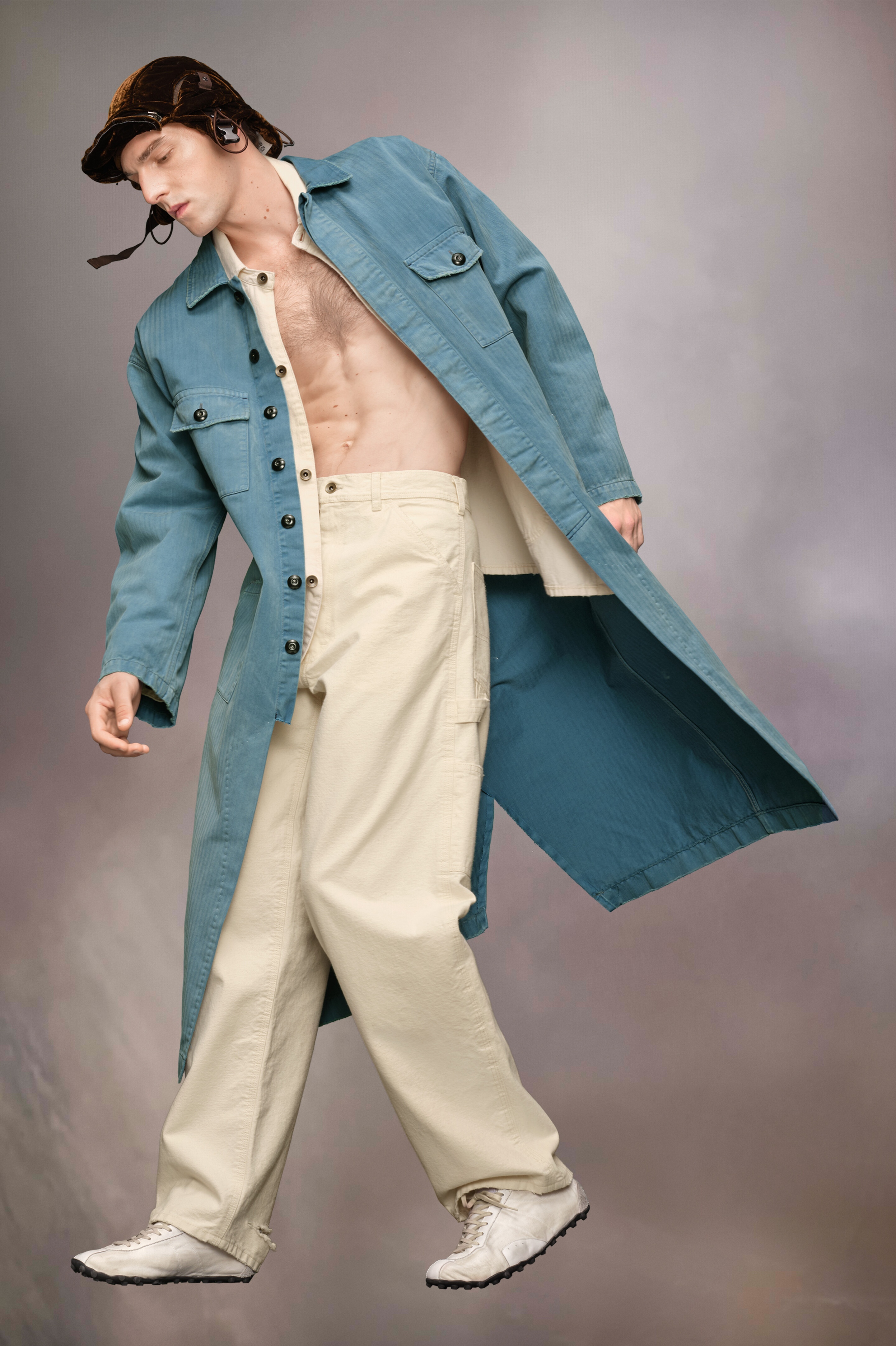Herringbone trench coat - 4