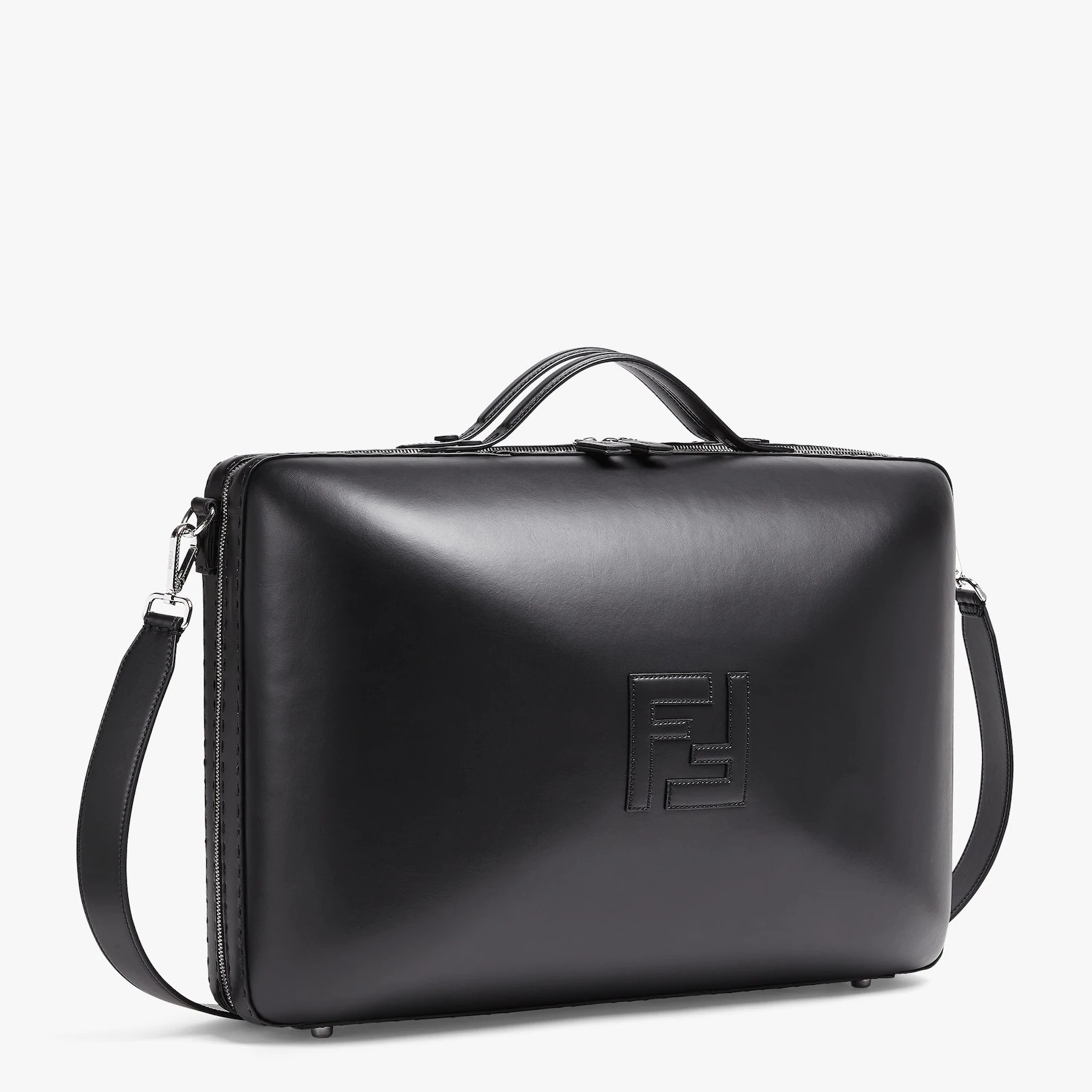 Black leather suitcase - 2