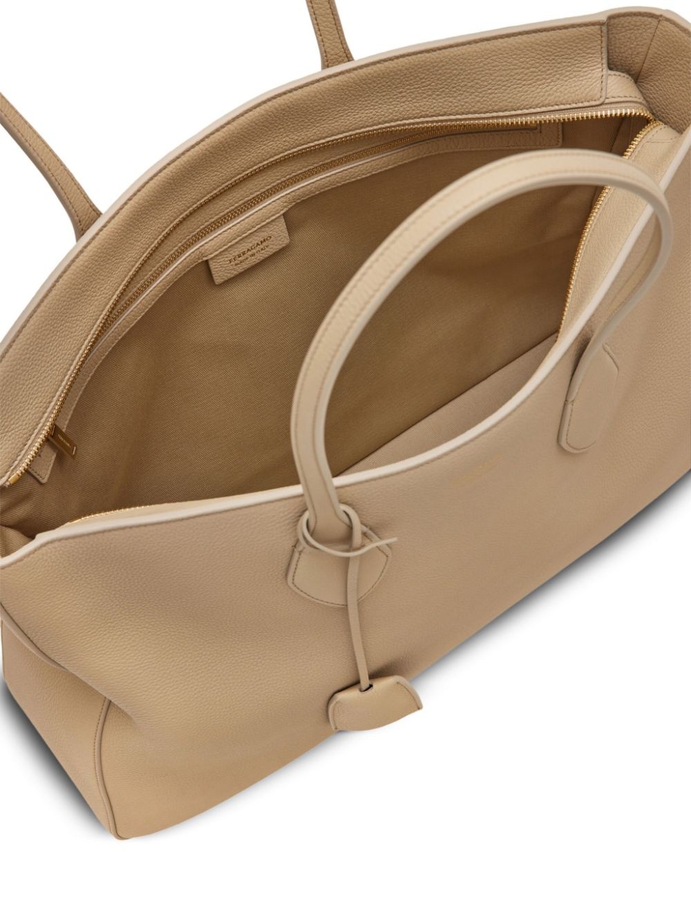 medium leather tote bag - 6
