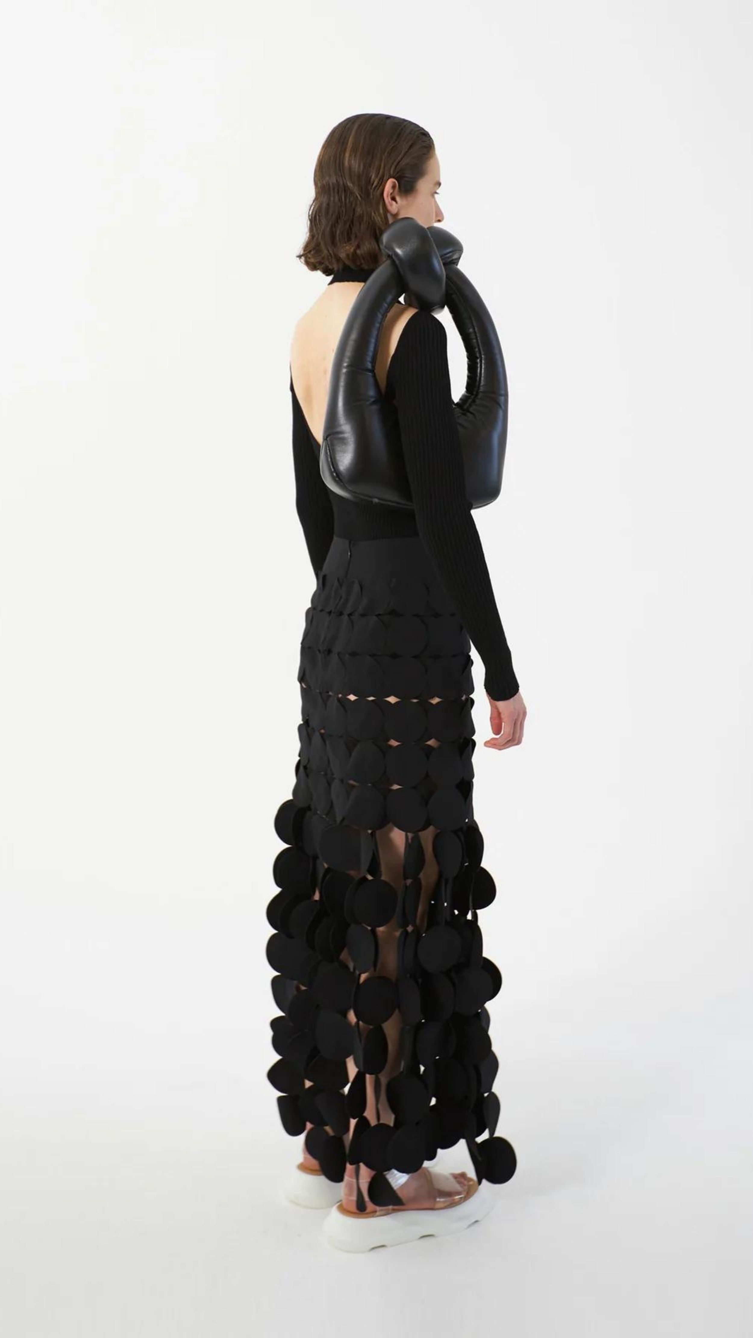 Laser Cut Multi Circle Double Layer Skirt - 6