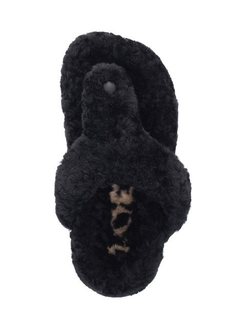 Loewe Women Shearling Thong Sandals - 5