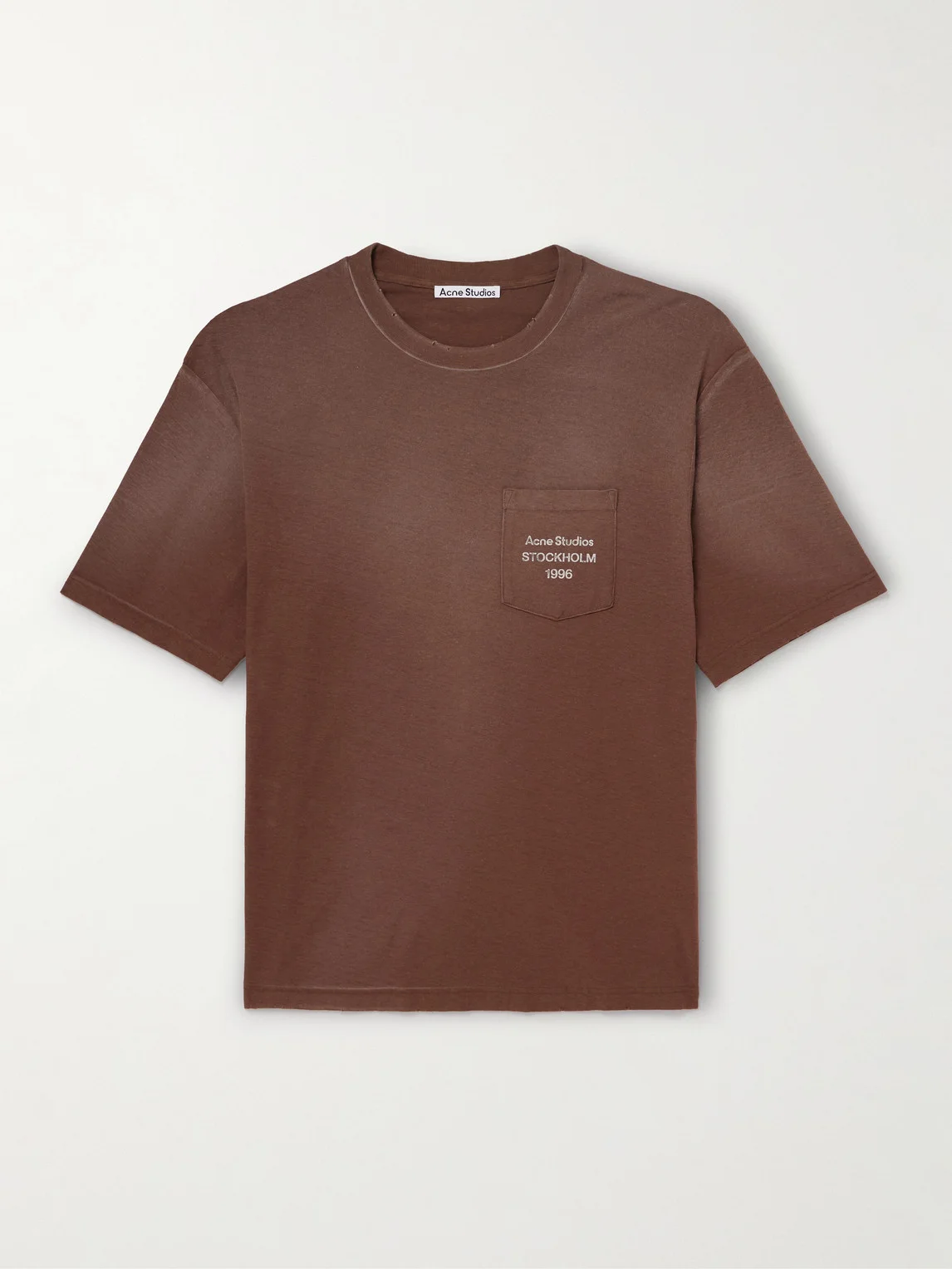 Exford U Oversized Logo-Print Distressed Cotton-Jersey T-Shirt - 1