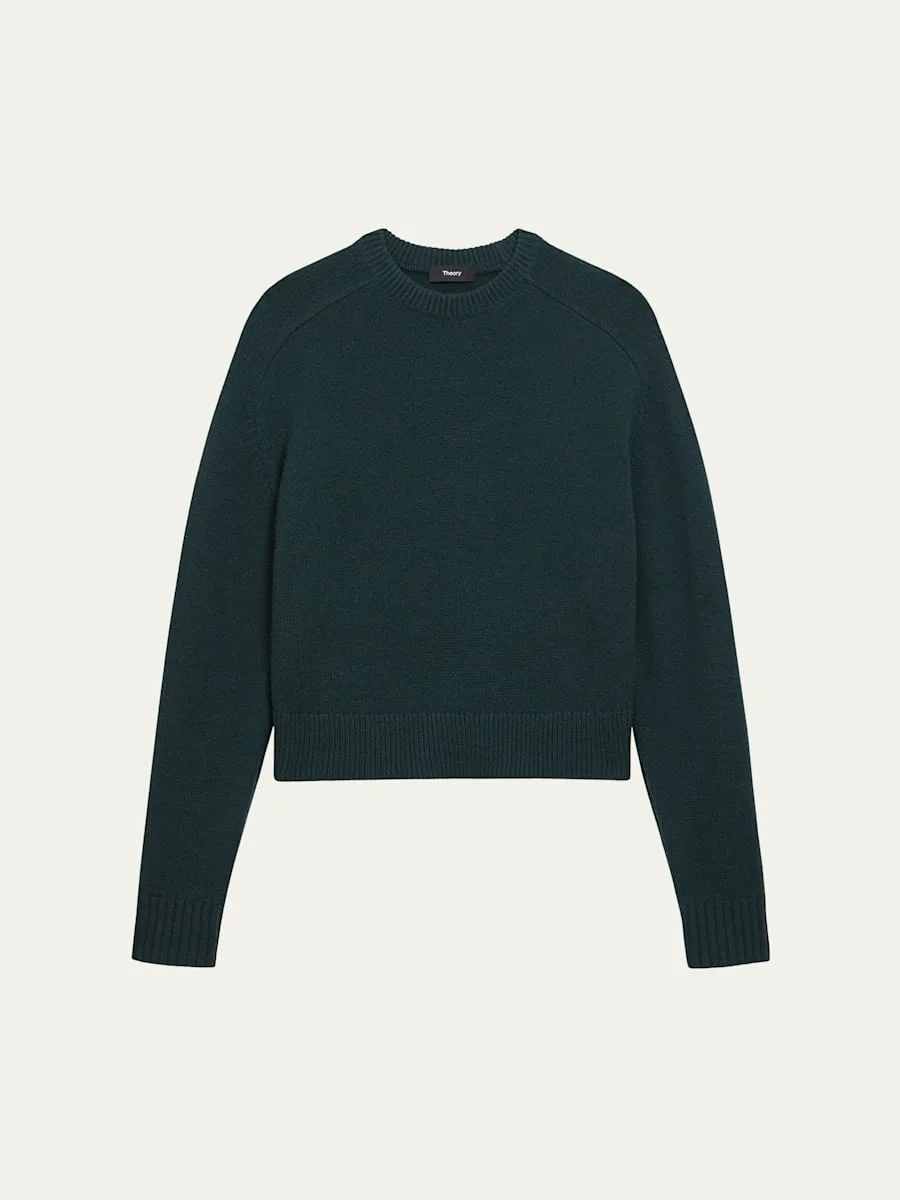 Cashmere Cropped Crewneck Sweater - 1