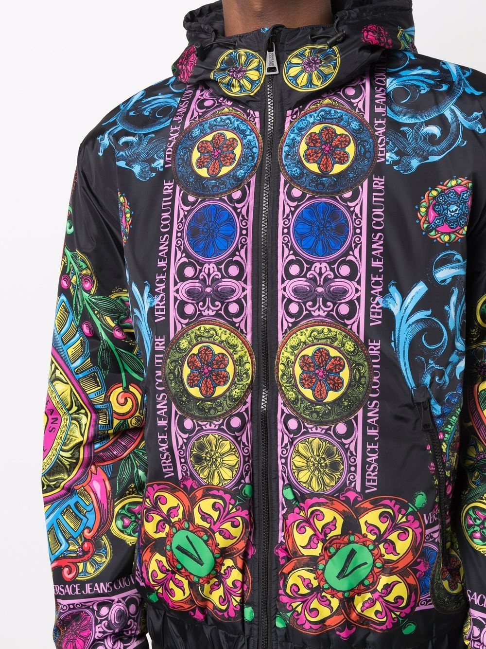 Regalia-print hooded jacket - 5