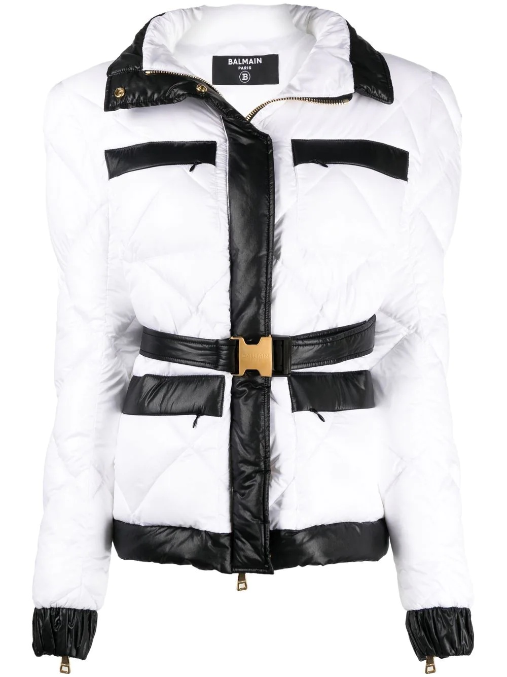 belted puffer jacket - 1
