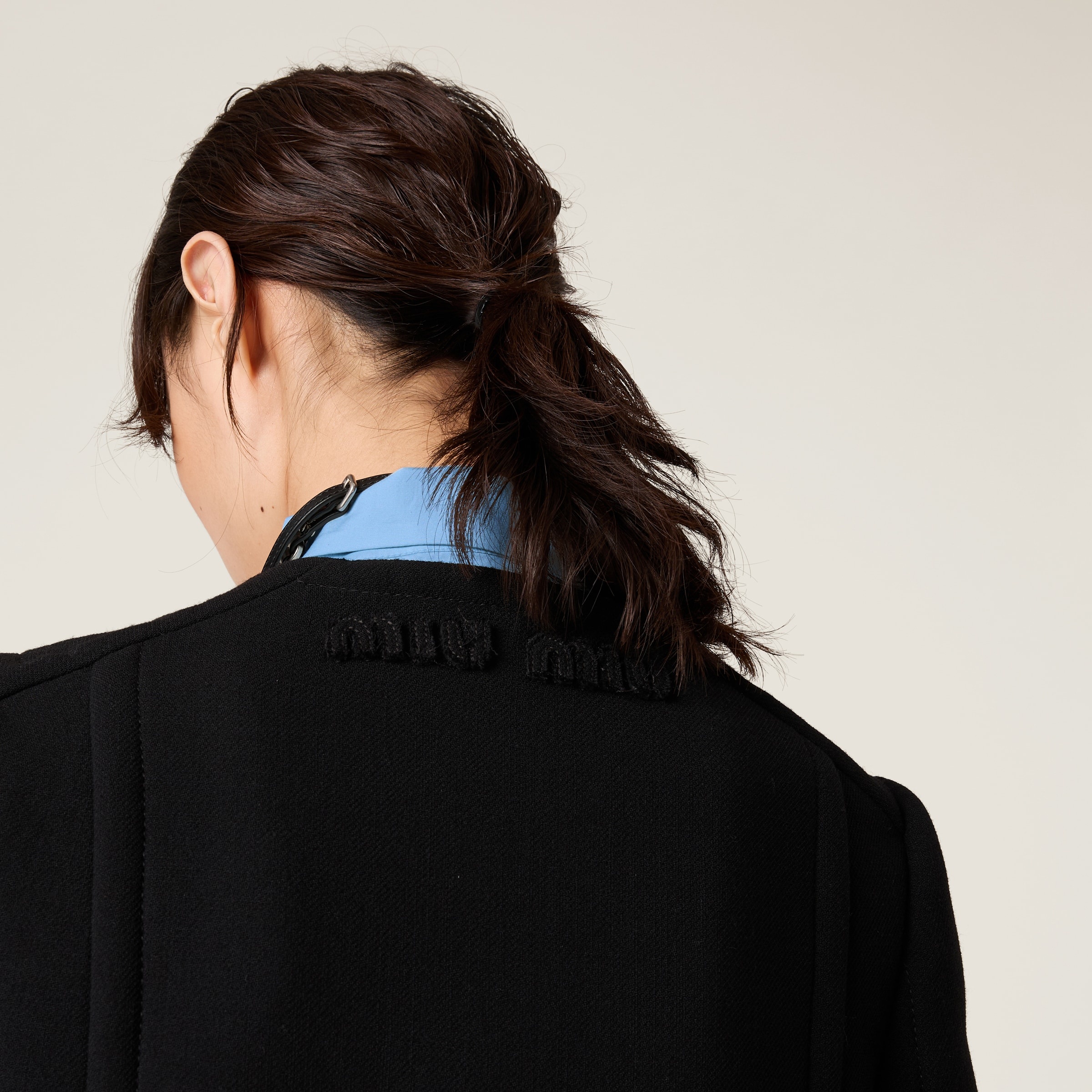 Natté toile double-breasted coat - 4