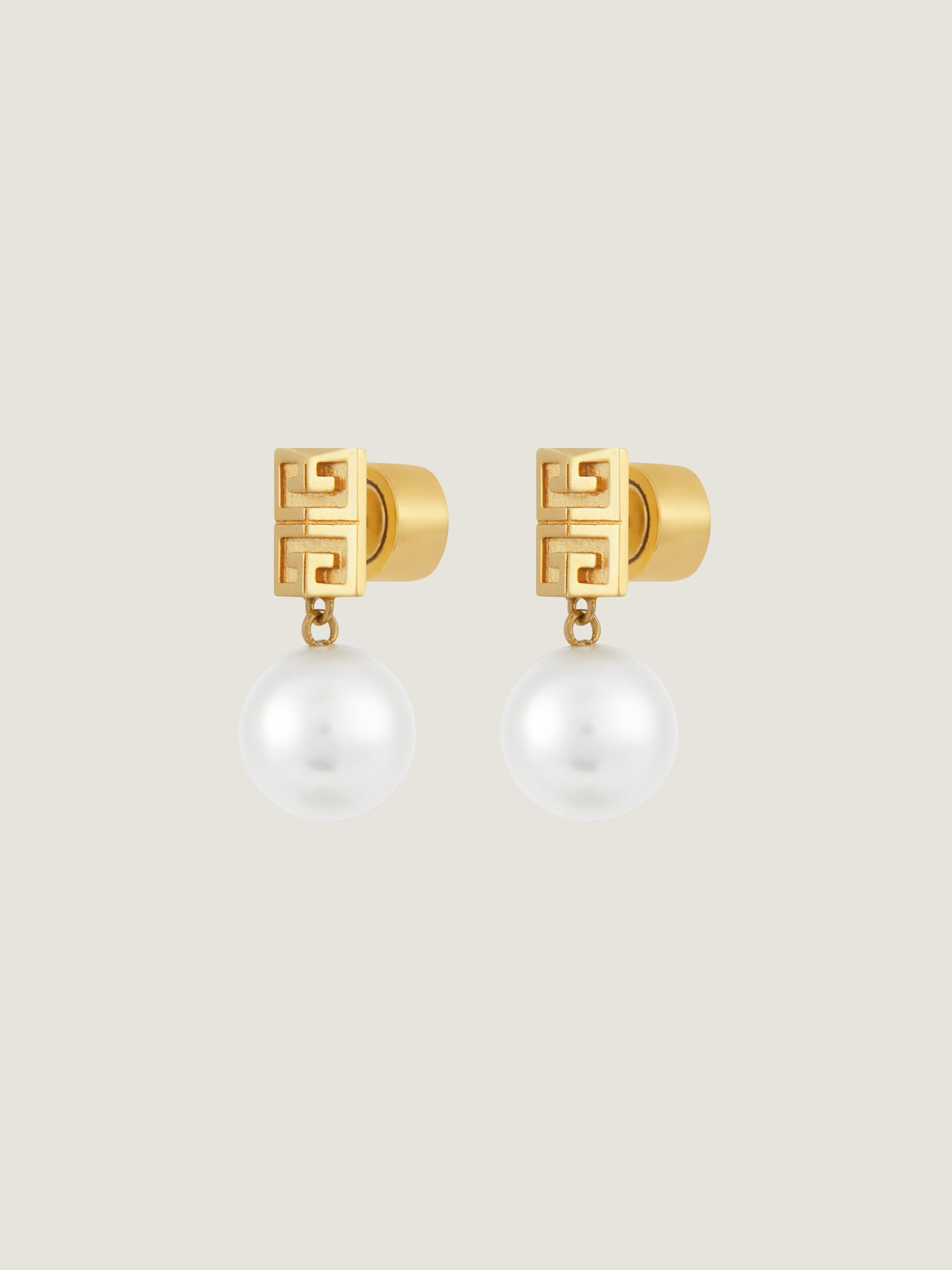 4G EARRINGS IN METAL WITH PEARLS - 2