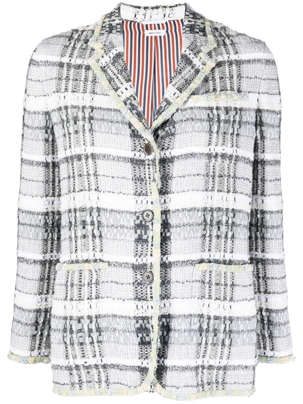 tweed single-breasted jacket - 1