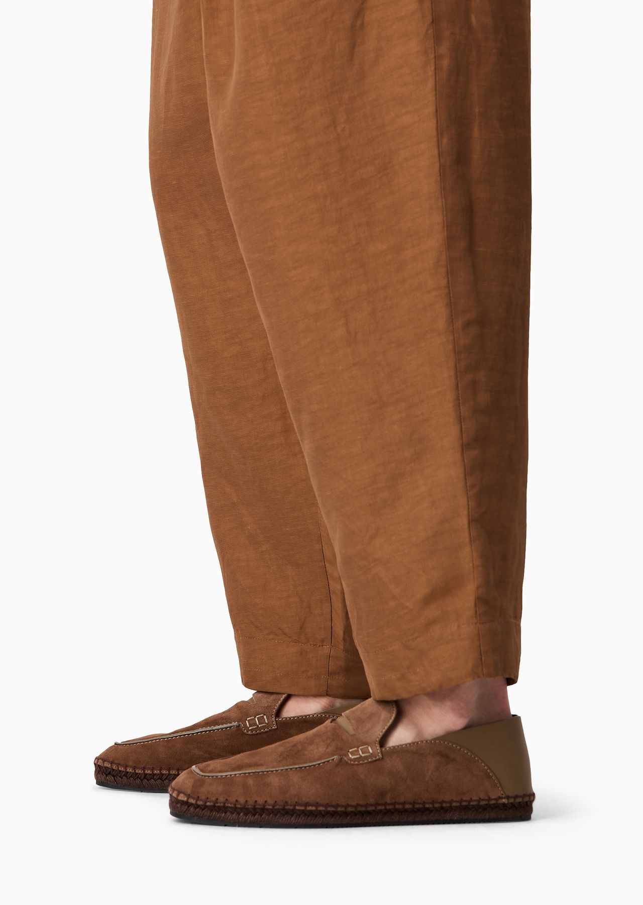 Viscose and linen canvas two-dart trousers - 6