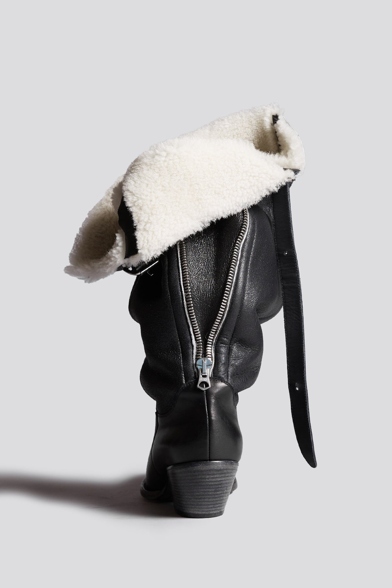 SLOUCH COWBOY BOOT - BLACK SHERPA -R13 - 2