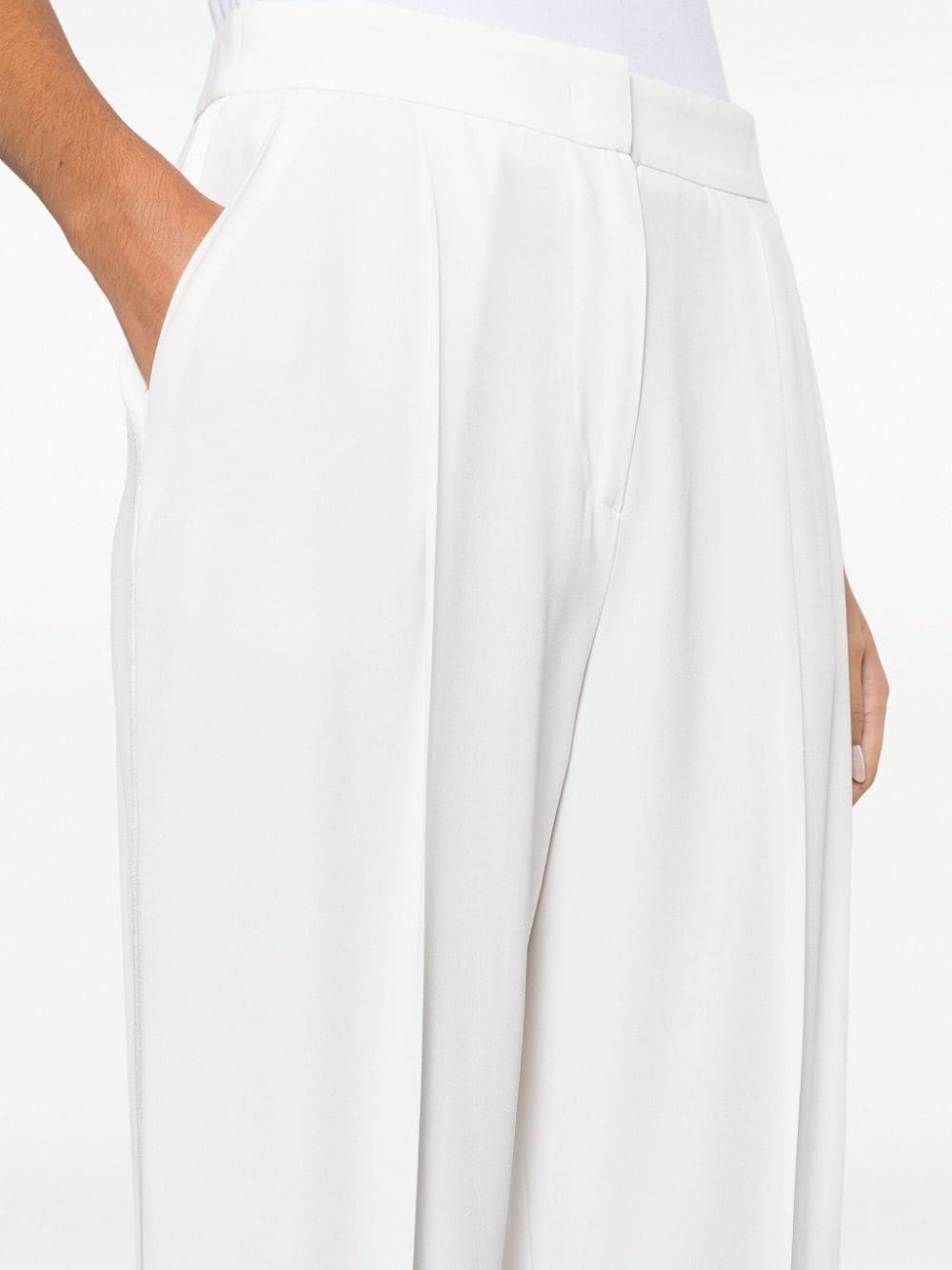darted straight-leg trousers - 5