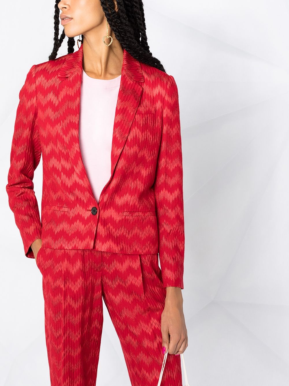 zigzag print blazer - 5