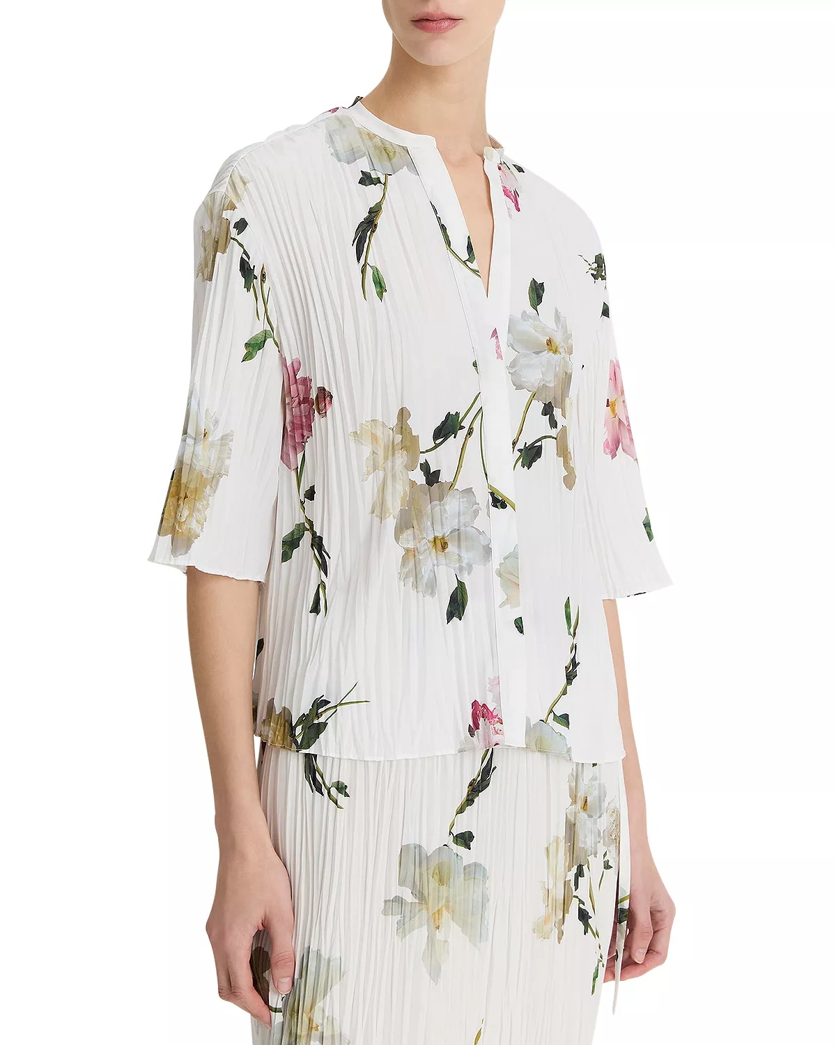 Pleated Wilted Peony Shirt - 3