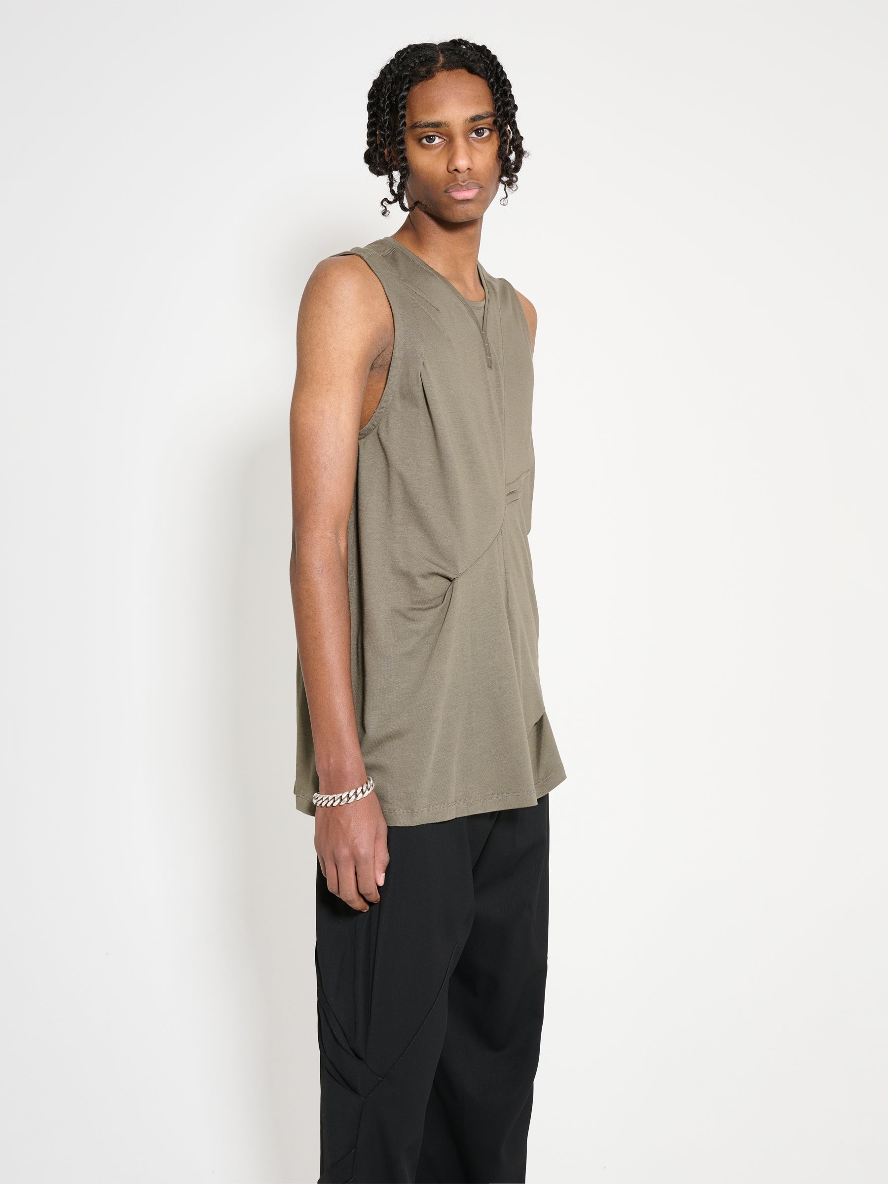 Kiko Kostadinov KIKO KOSTADINOV DEULTUM DARTED VEST TAUPE 