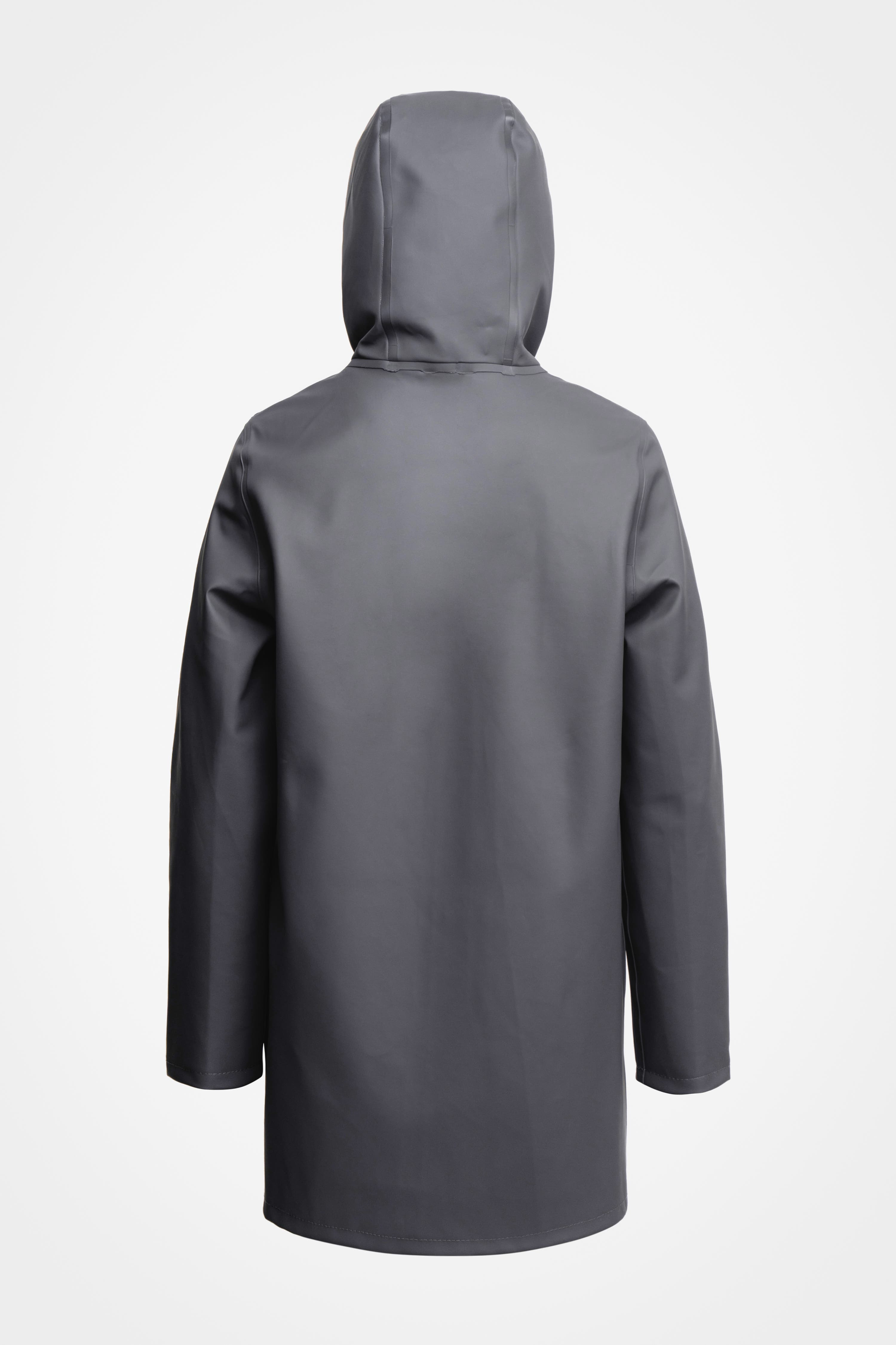 Stutterheim Stockholm Long Sleeve Hooded Raincoat in Charcoal at Nordstrom - 4