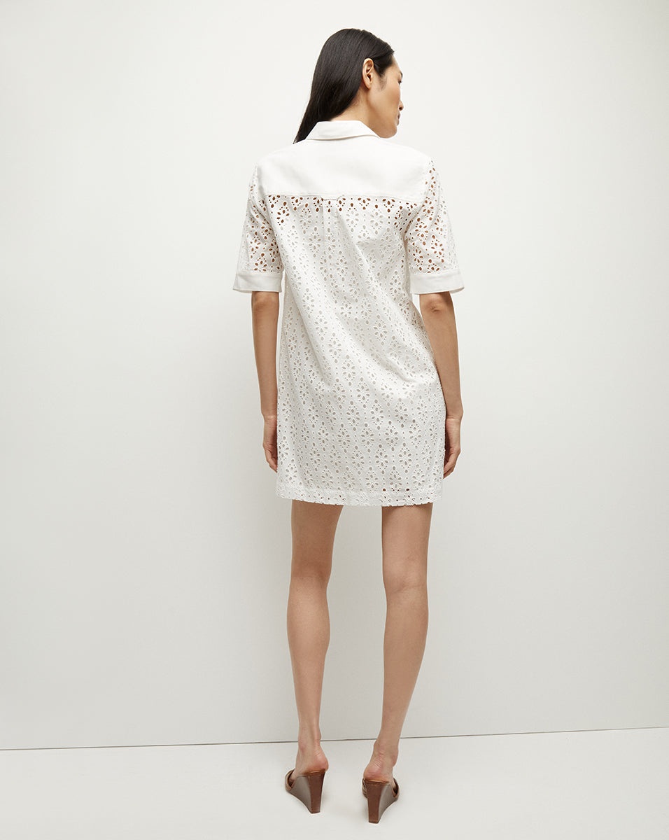 RAFAELA COTTON EYELET SHIRTDRESS - 5