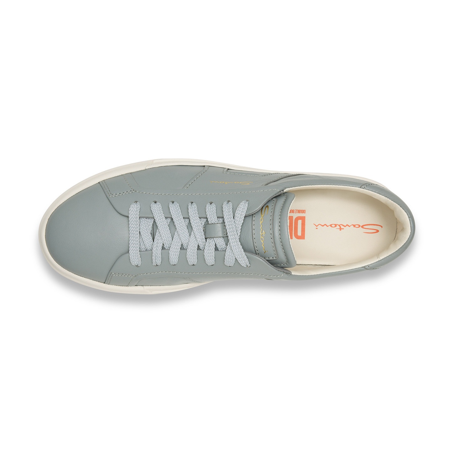 Men's light blue leather Double Buckle Sneaker - 4