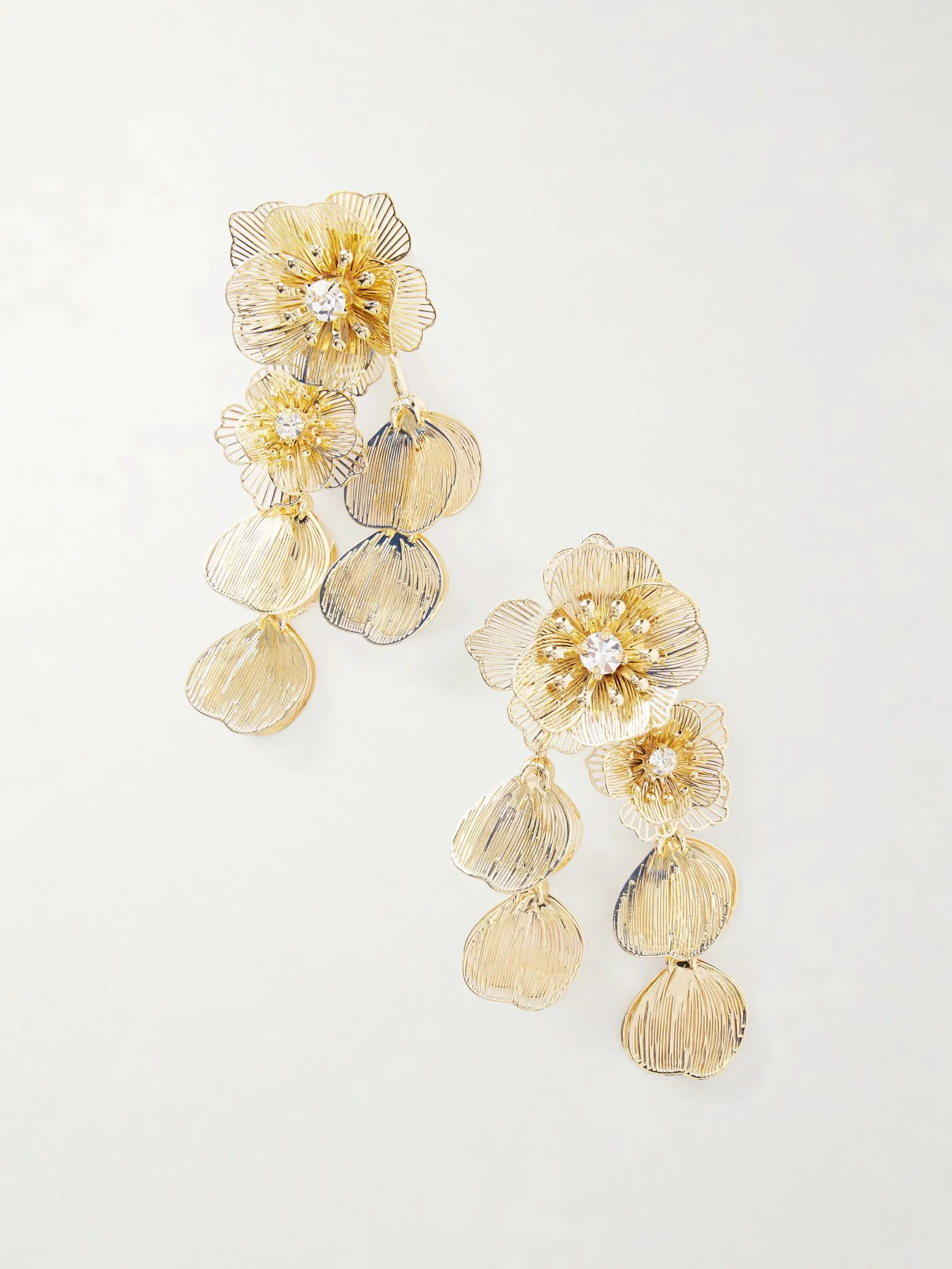 Gold-tone crystal earrings Gold - 1