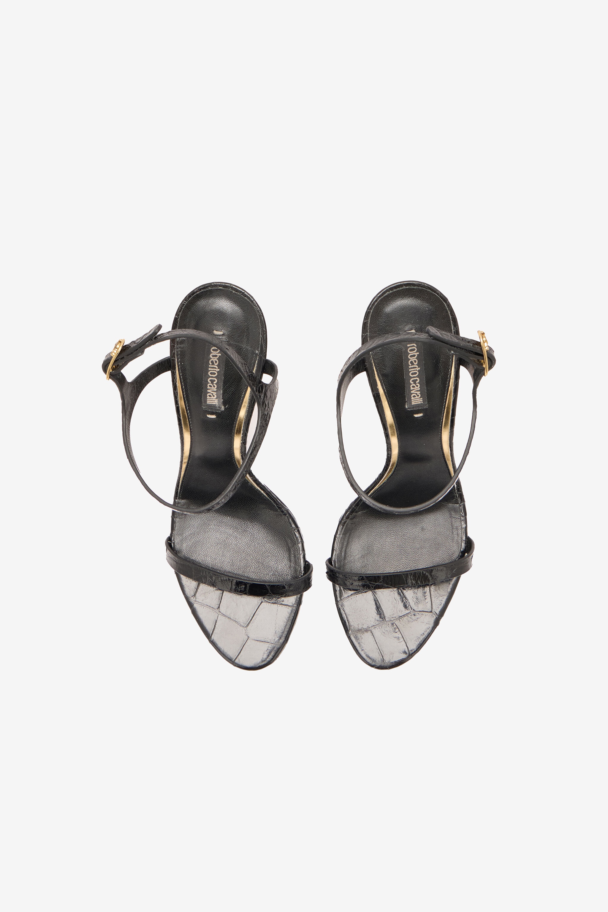 Crocodile-Effect Slingback Sandals - 6