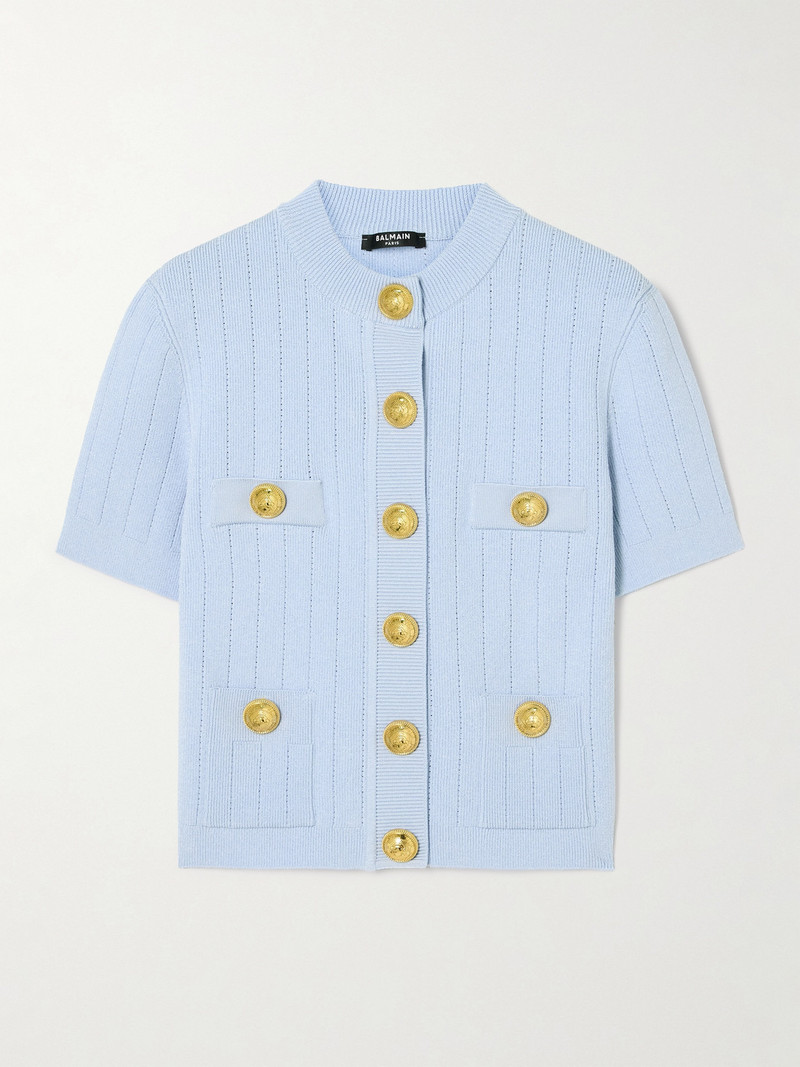 Embellished Ribbed-knit Cardigan 1