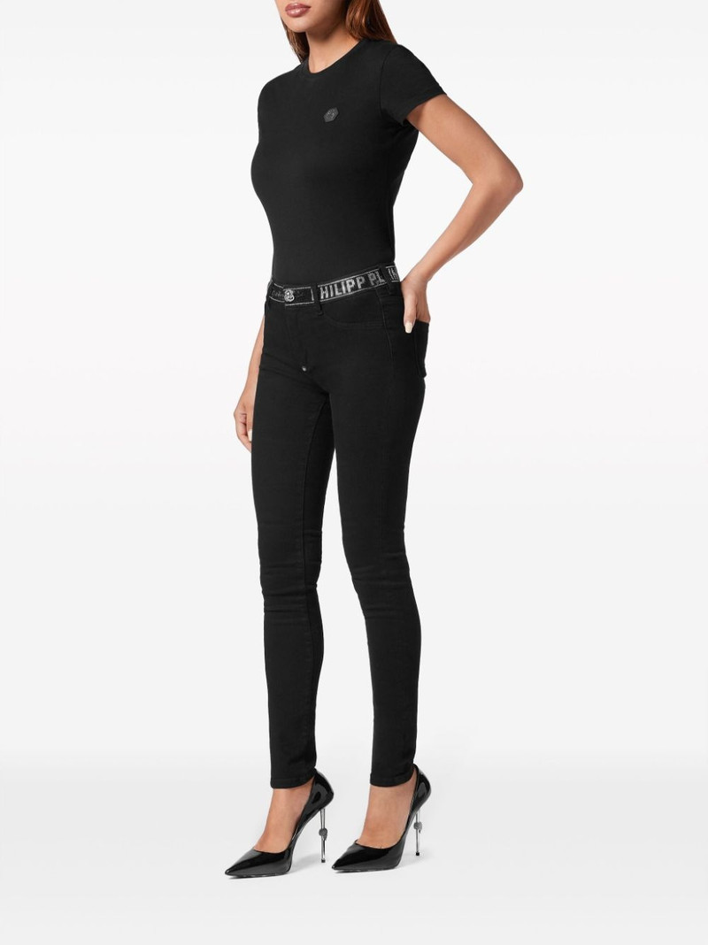 PHILIPP PLEIN Strass stretch-denim leggings outlook