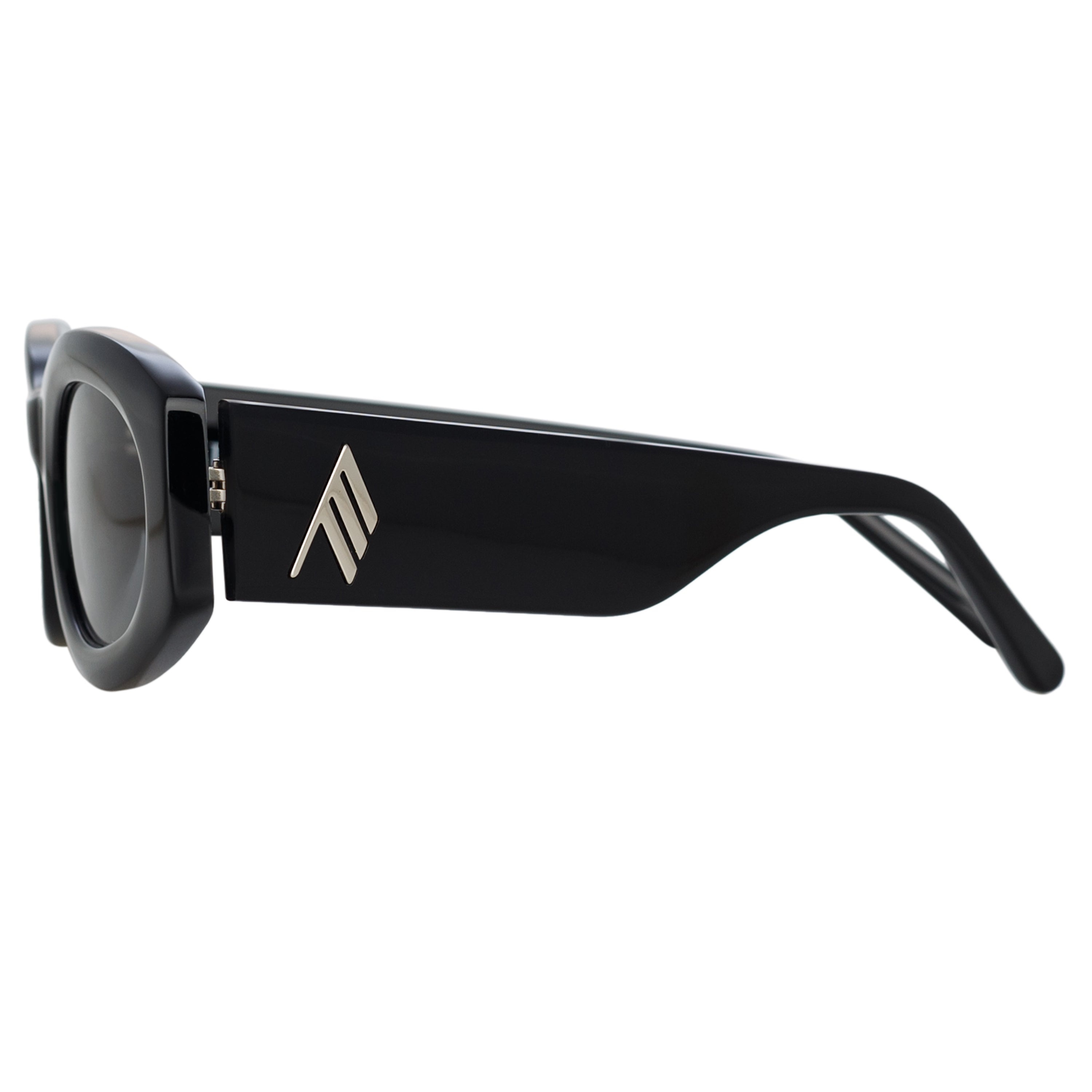 THE ATTICO BERTA OVAL SUNGLASSES IN BLACK - 3