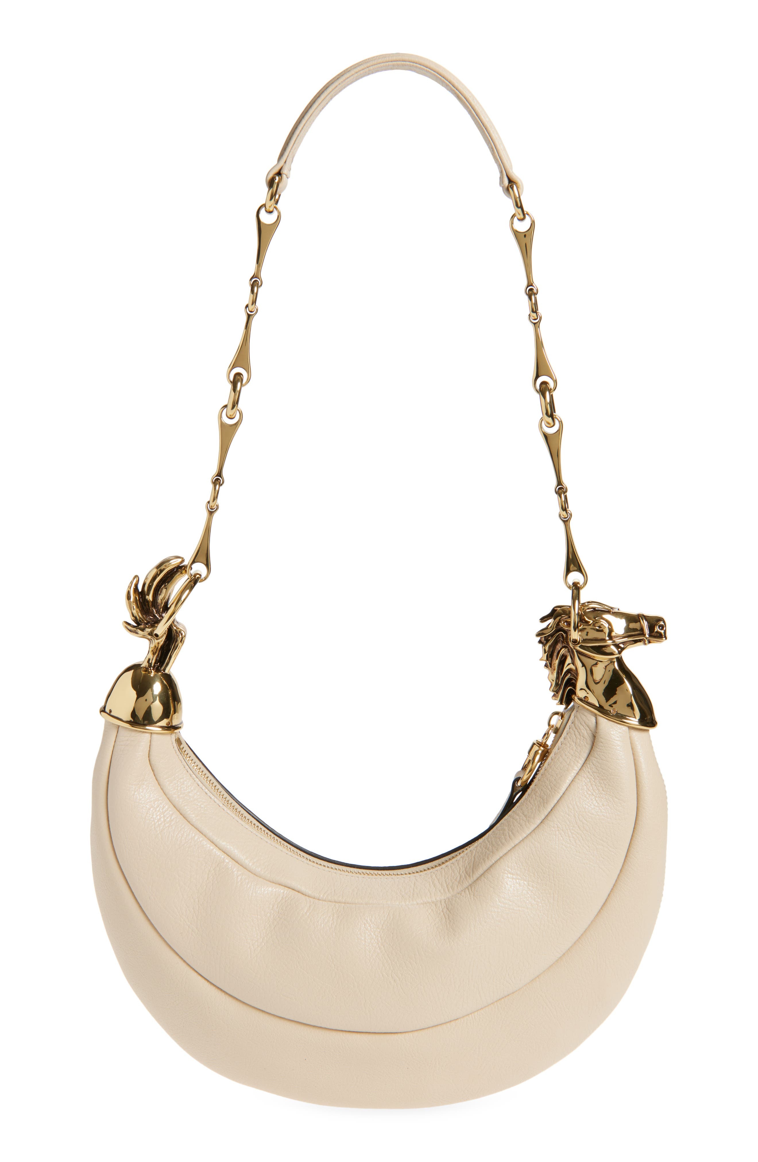 Chloé Chain Horse Leather Hobo Bag in Deep Ivory at Nordstrom - 4