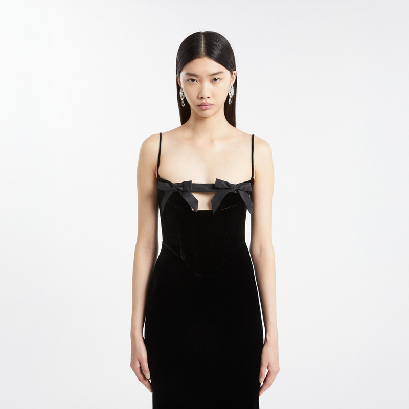 VELVET DRESS WITH BOWS 5