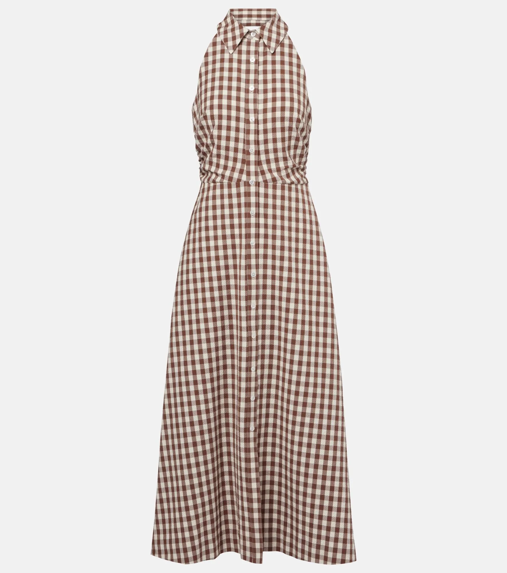 Mackey gingham seersucker midi dress - 1