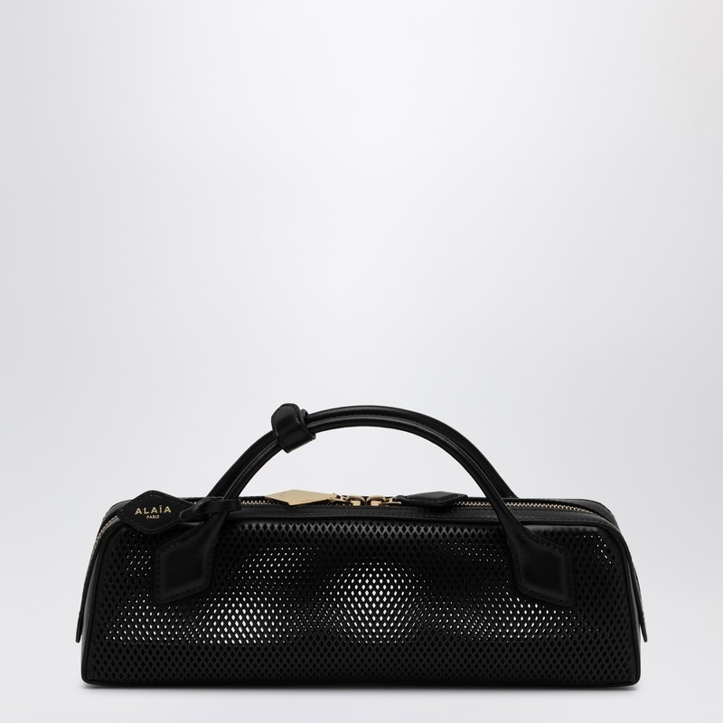 Le Teckel clutch black in perforated leather - 1