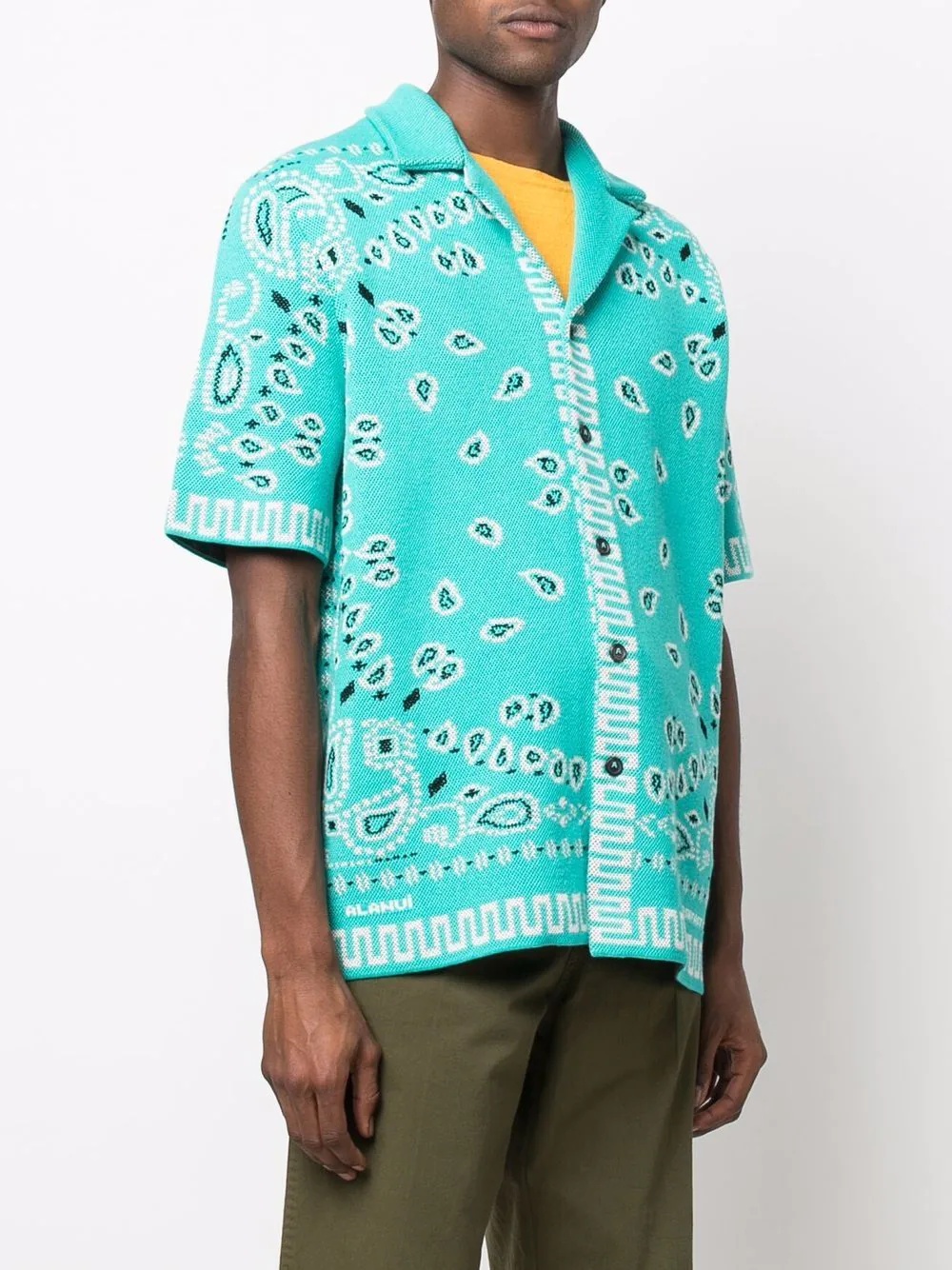 bandana-print piqué-cotton short sleeve shirt - 4