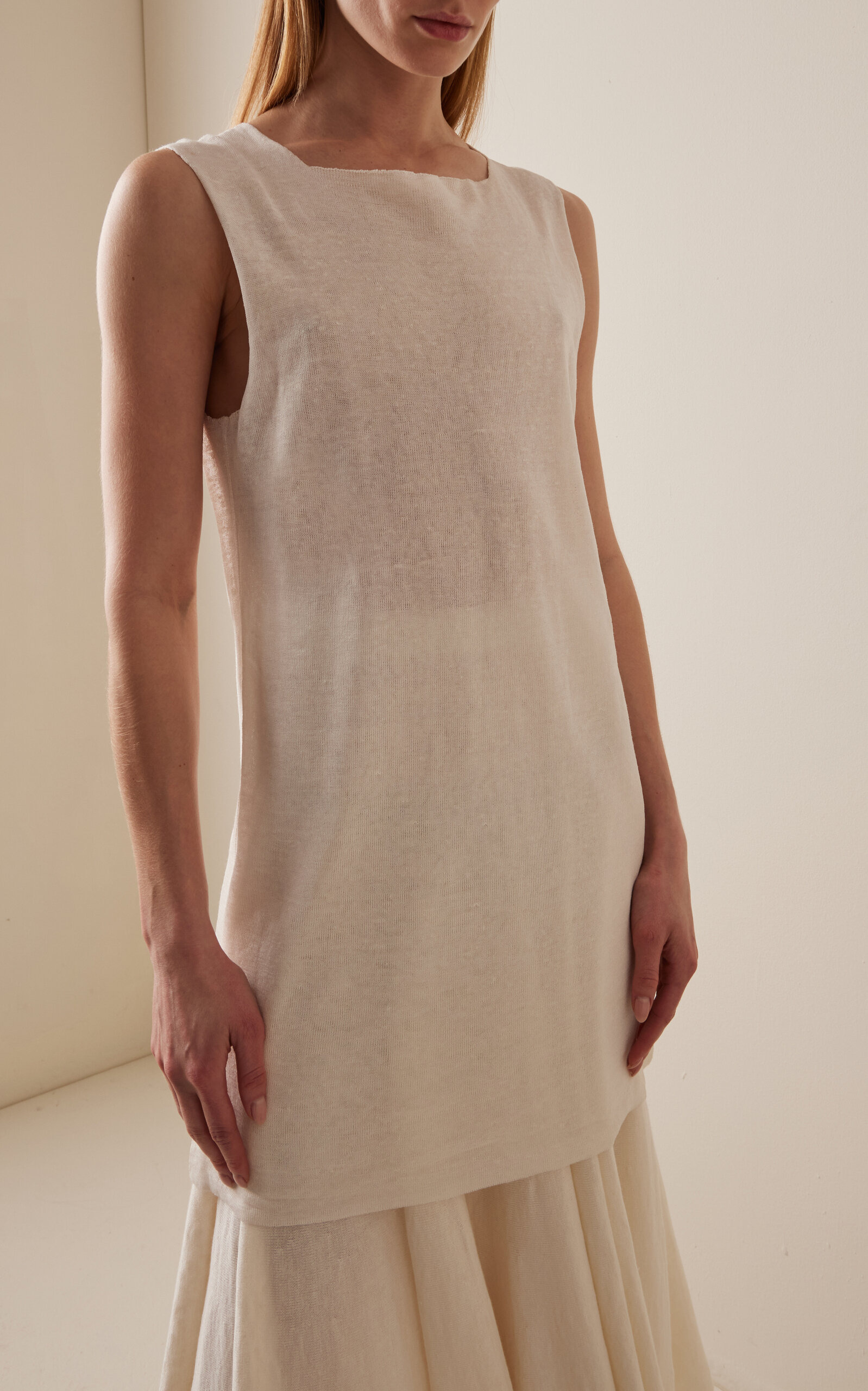 Jaylen Longline Knit Top white - 2