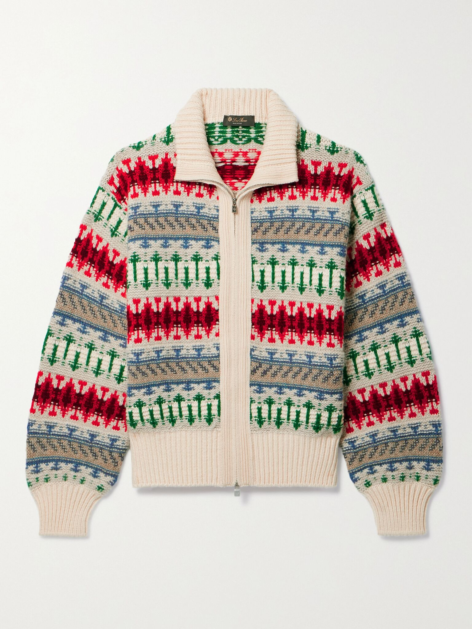 Holiday Noel jacquard-knit cashmere cardigan Multi - 1