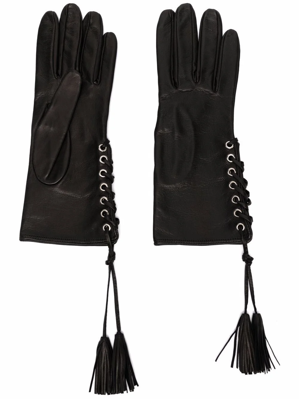 lace-up detail gloves - 1