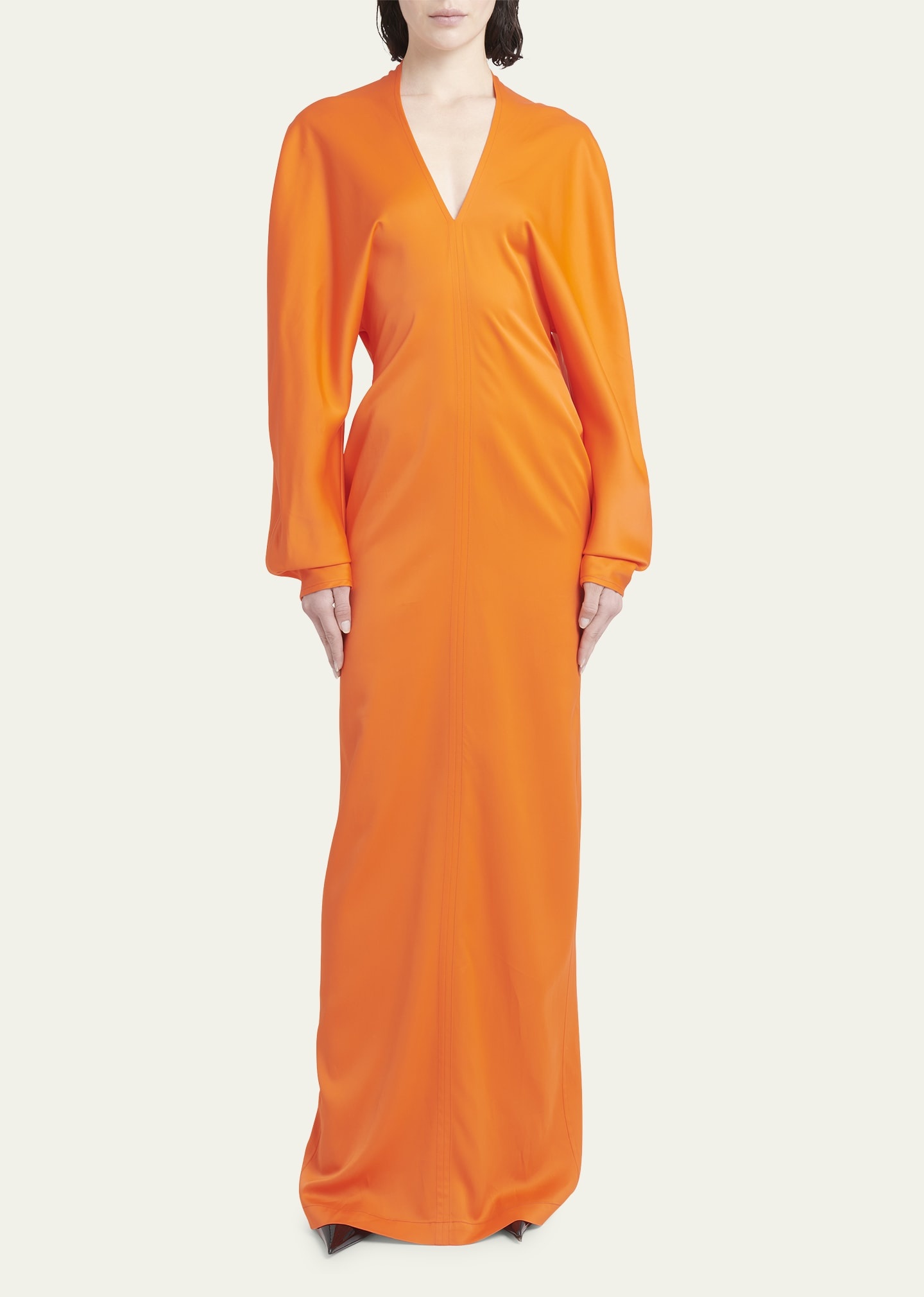 FERRAGAMO V-Neck Long-Sleeve Maxi Dress | bergdorfgoodman