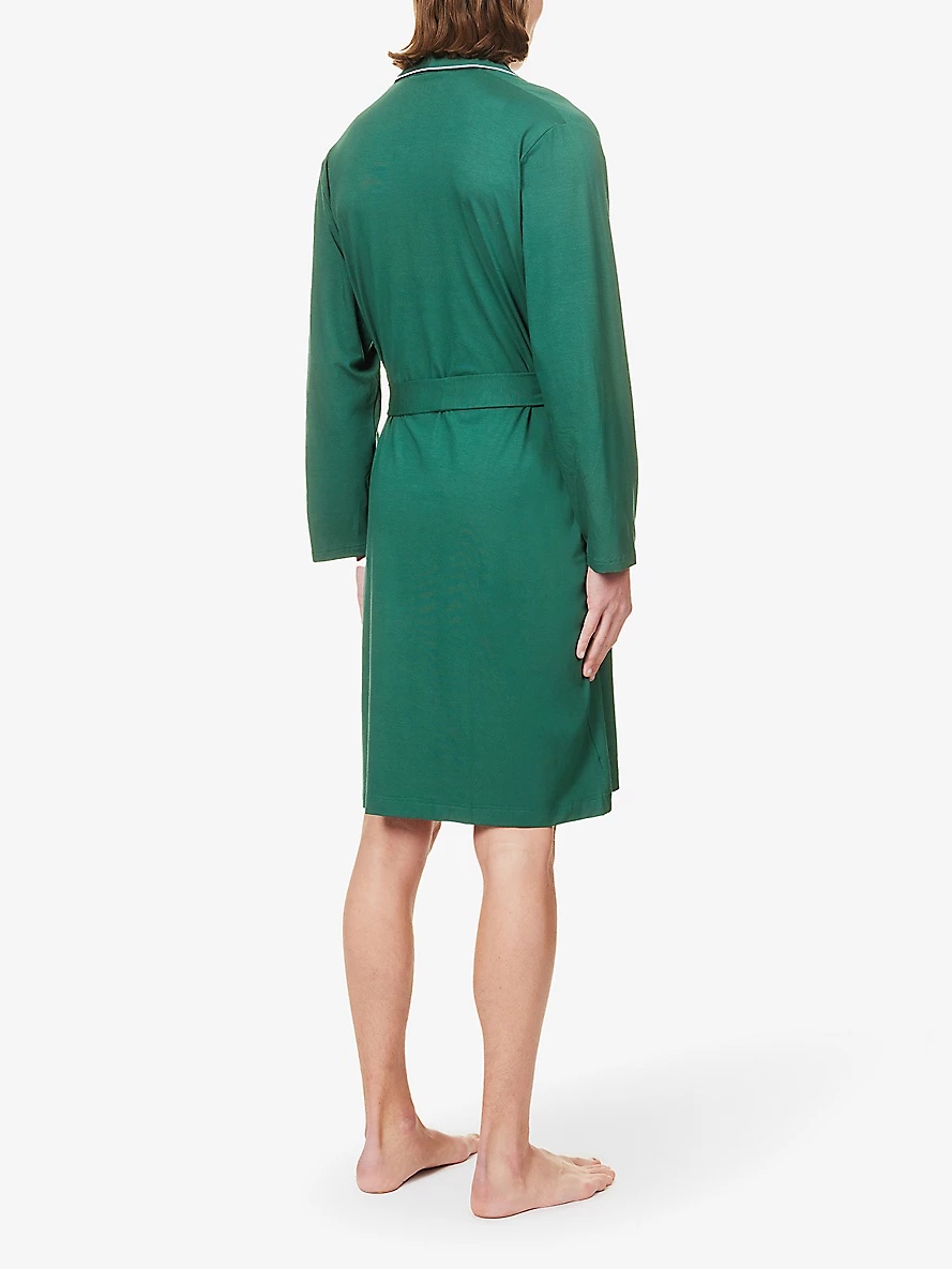 Basel shawl-neck stretch-jersey robe - 3