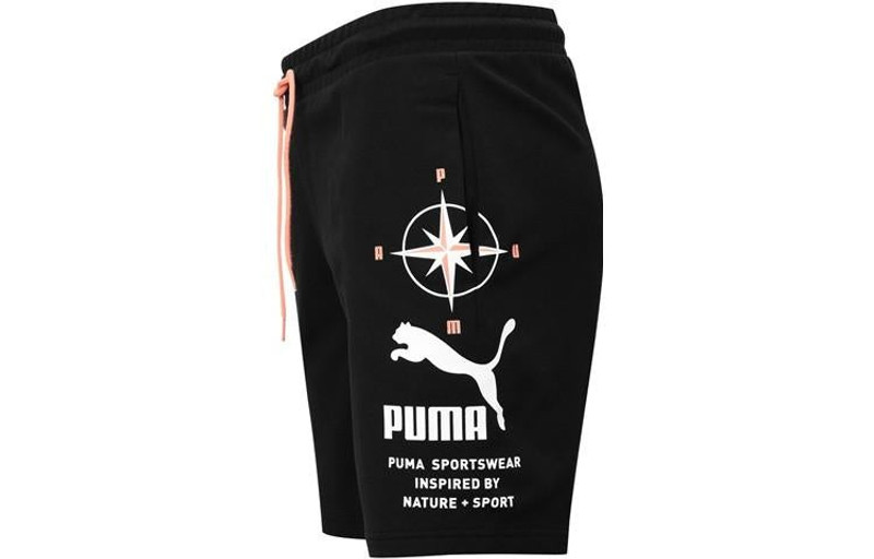 PUMA PUMA Nature Camp Graphic Shorts 'Black' 536943-01 outlook
