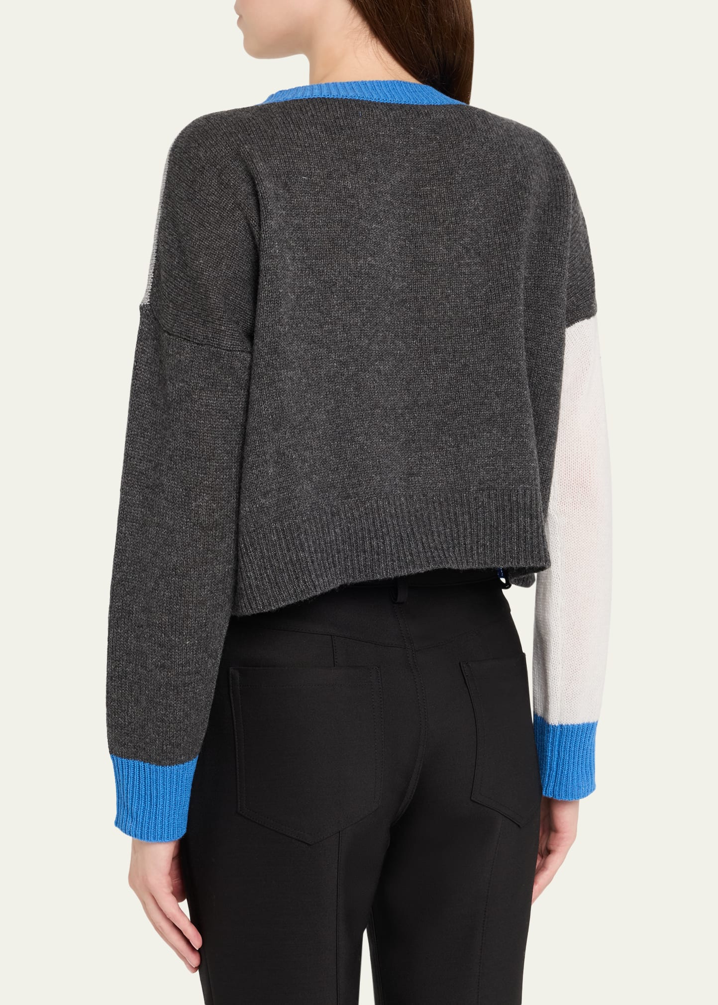 Colorblock Cashmere Crewneck Sweater - 3