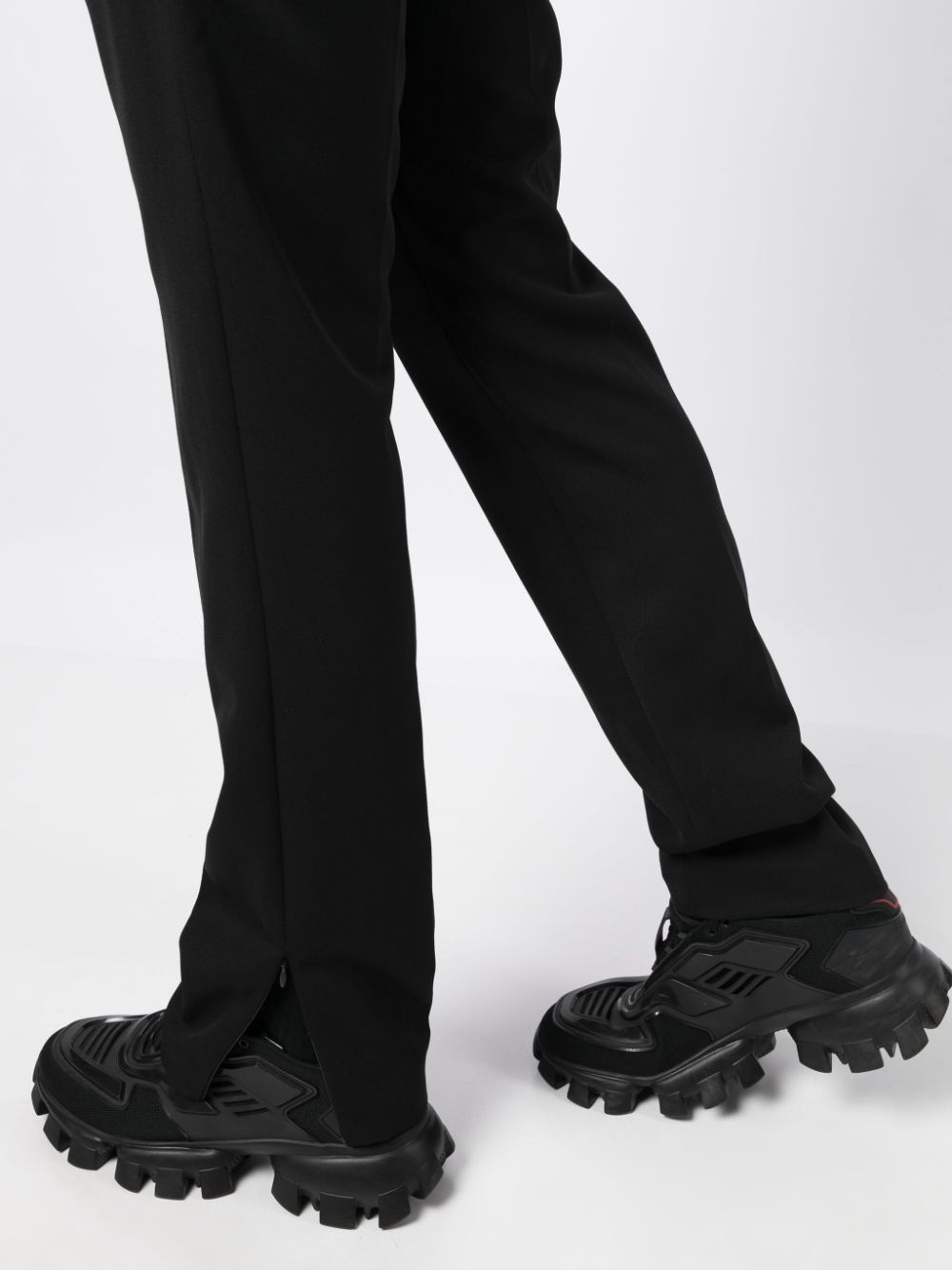 pressed-crease straight-leg trousers - 5